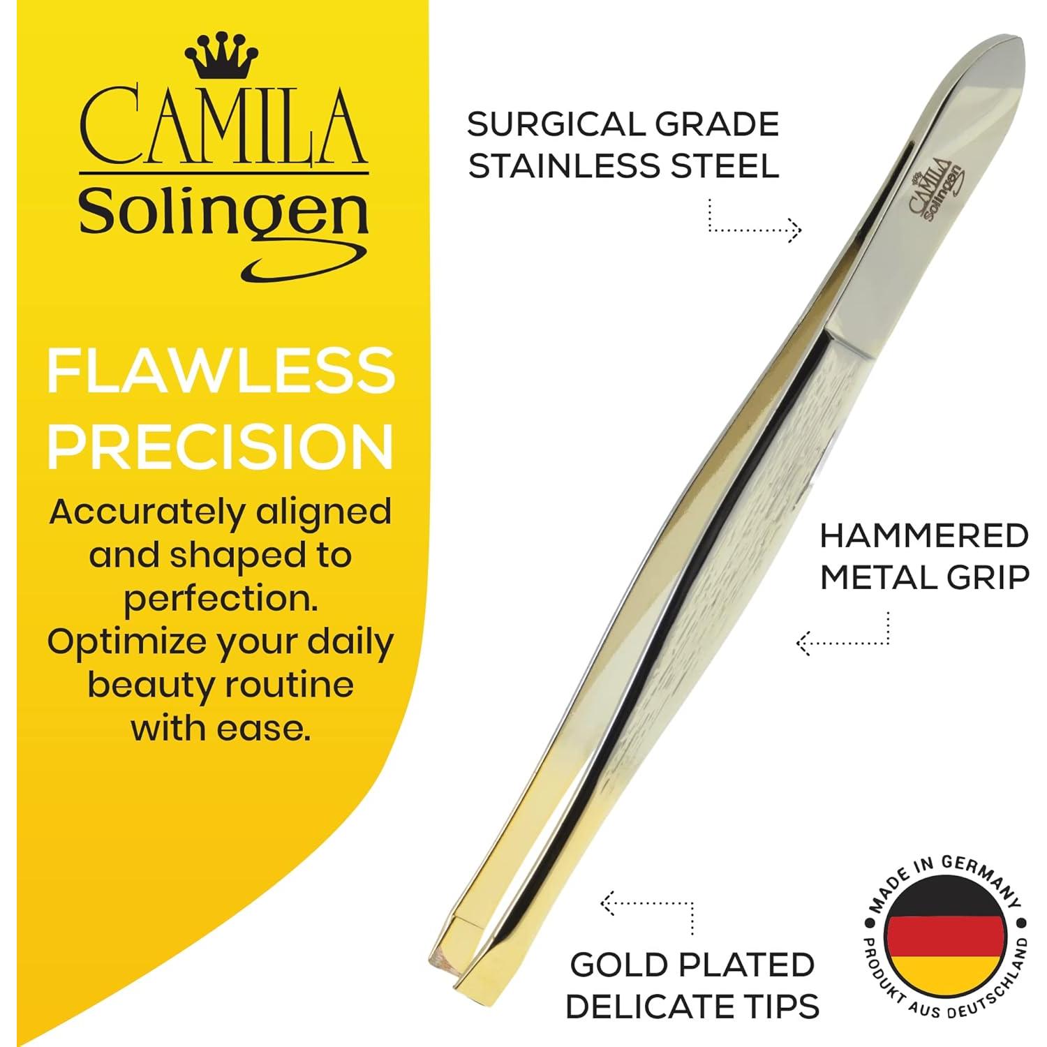 Pinzas de Acero Inoxidable Camila Solingen CS31 - Punta de Oro