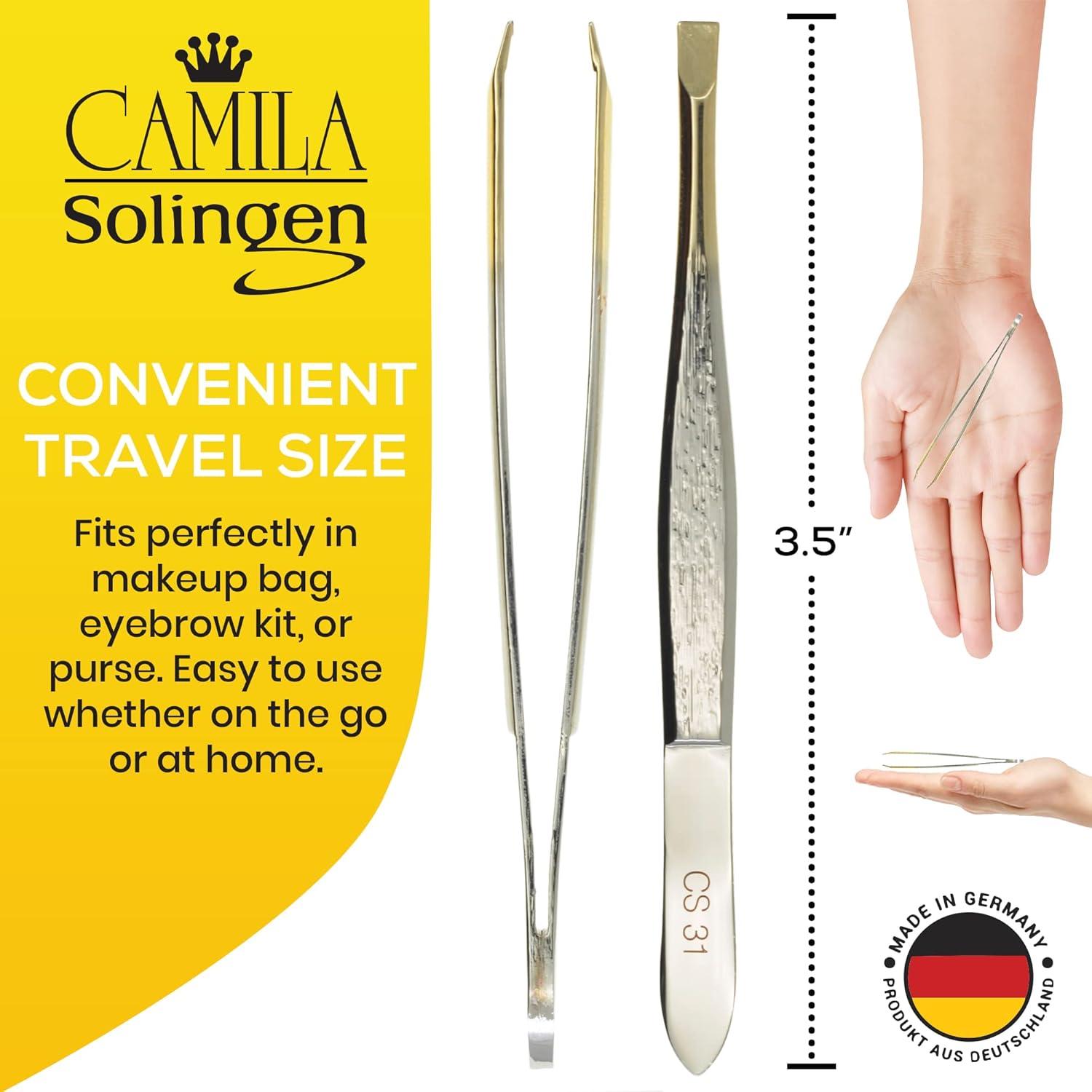 Pinzas de Acero Inoxidable Camila Solingen CS31 - Punta de Oro