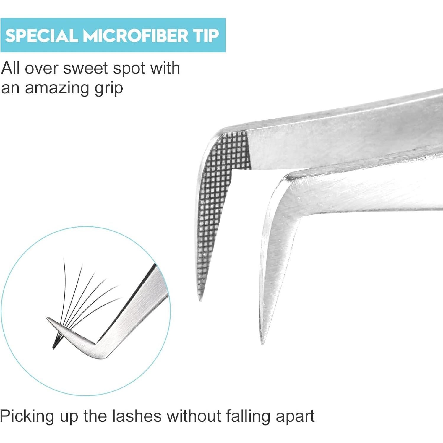 Pinzas de Volumen Ms.Queen 90 Grados para Pestañas Azul