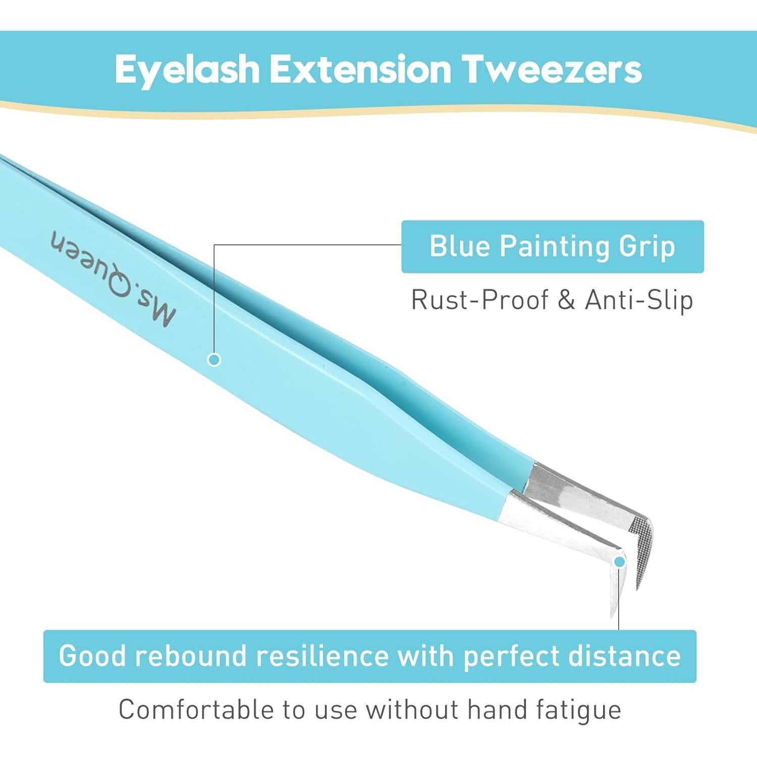 Pinzas de Volumen Ms.Queen 90 Grados para Pestañas Azul