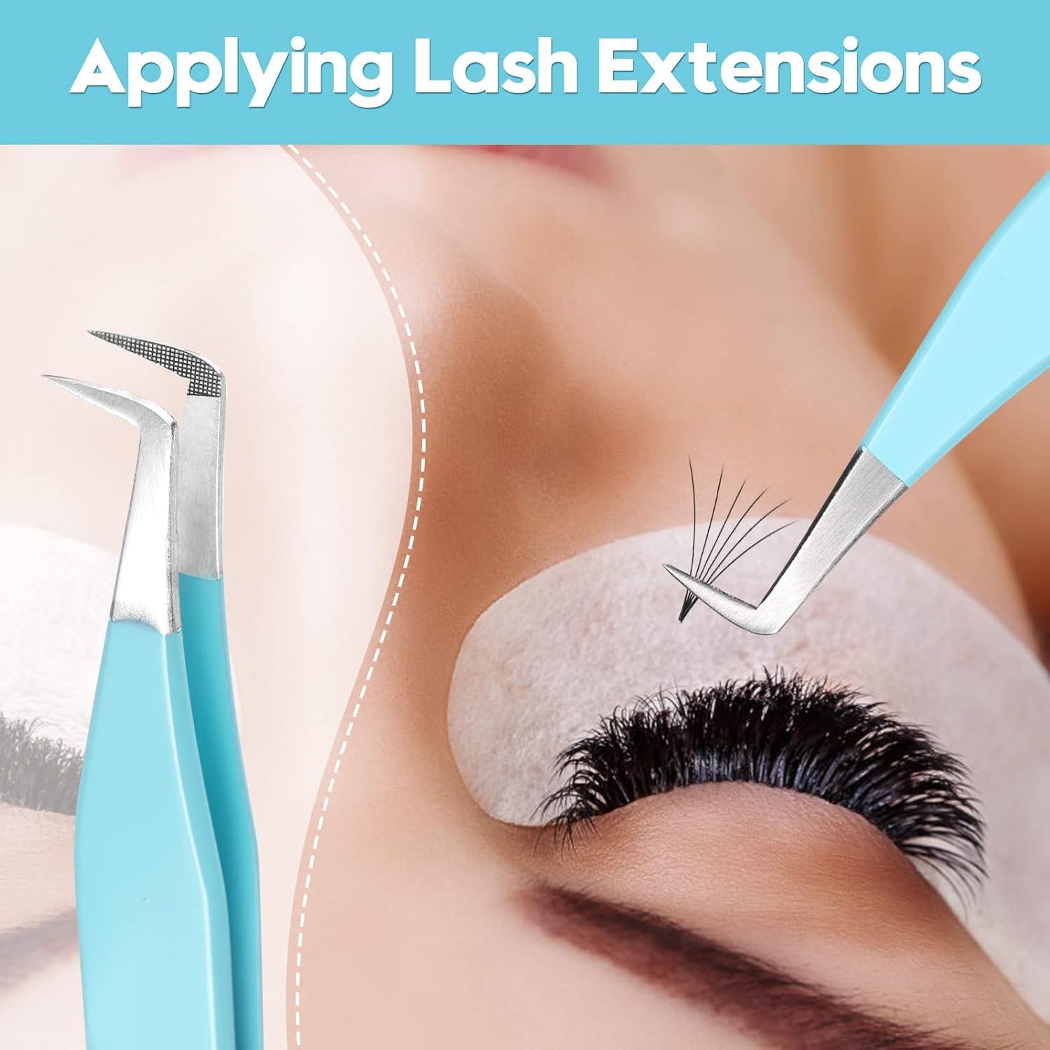 Pinzas de Volumen Ms.Queen 90 Grados para Pestañas Azul