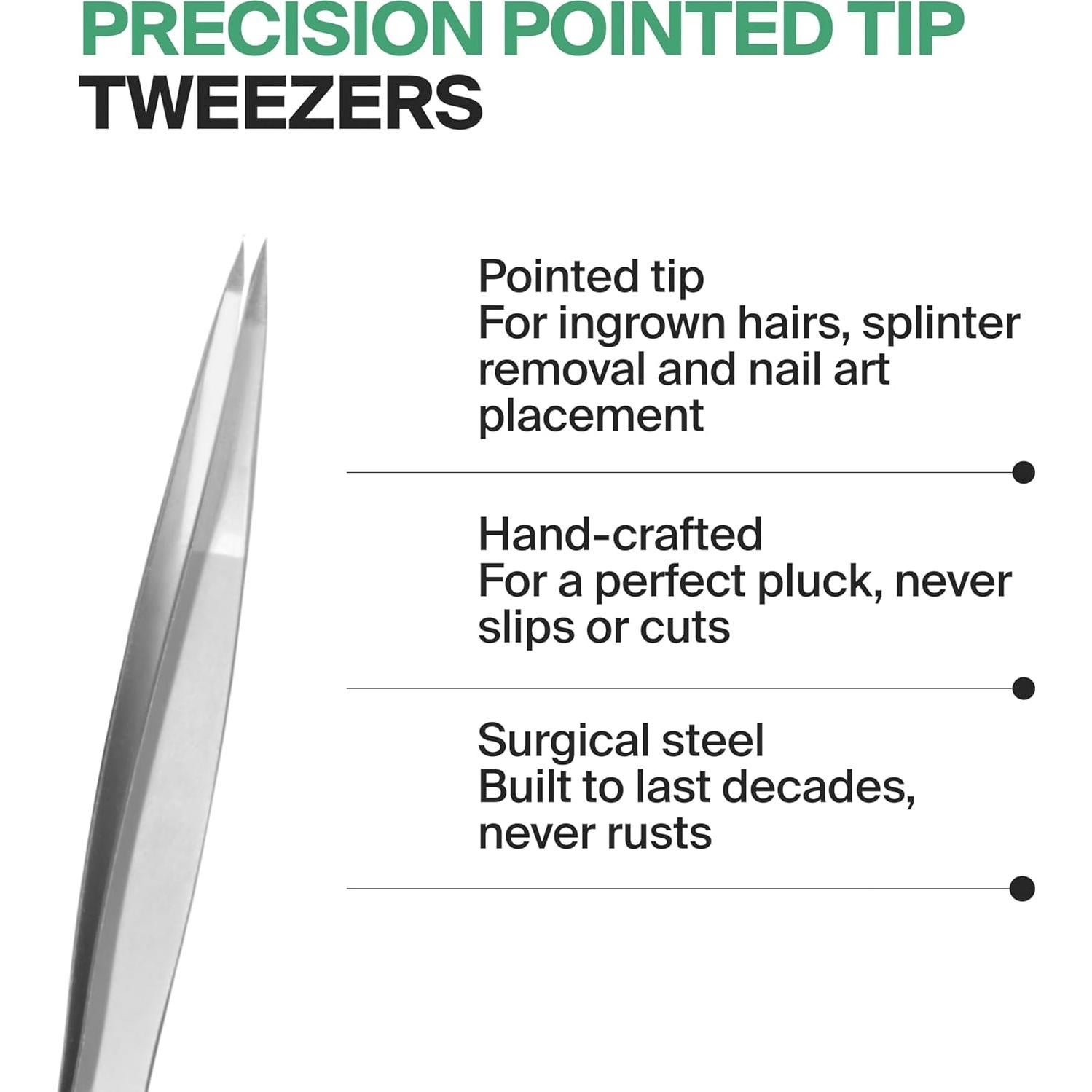 Pinzas Puntiagudas GERMANIKURE en Estuche de Cuero - 9g