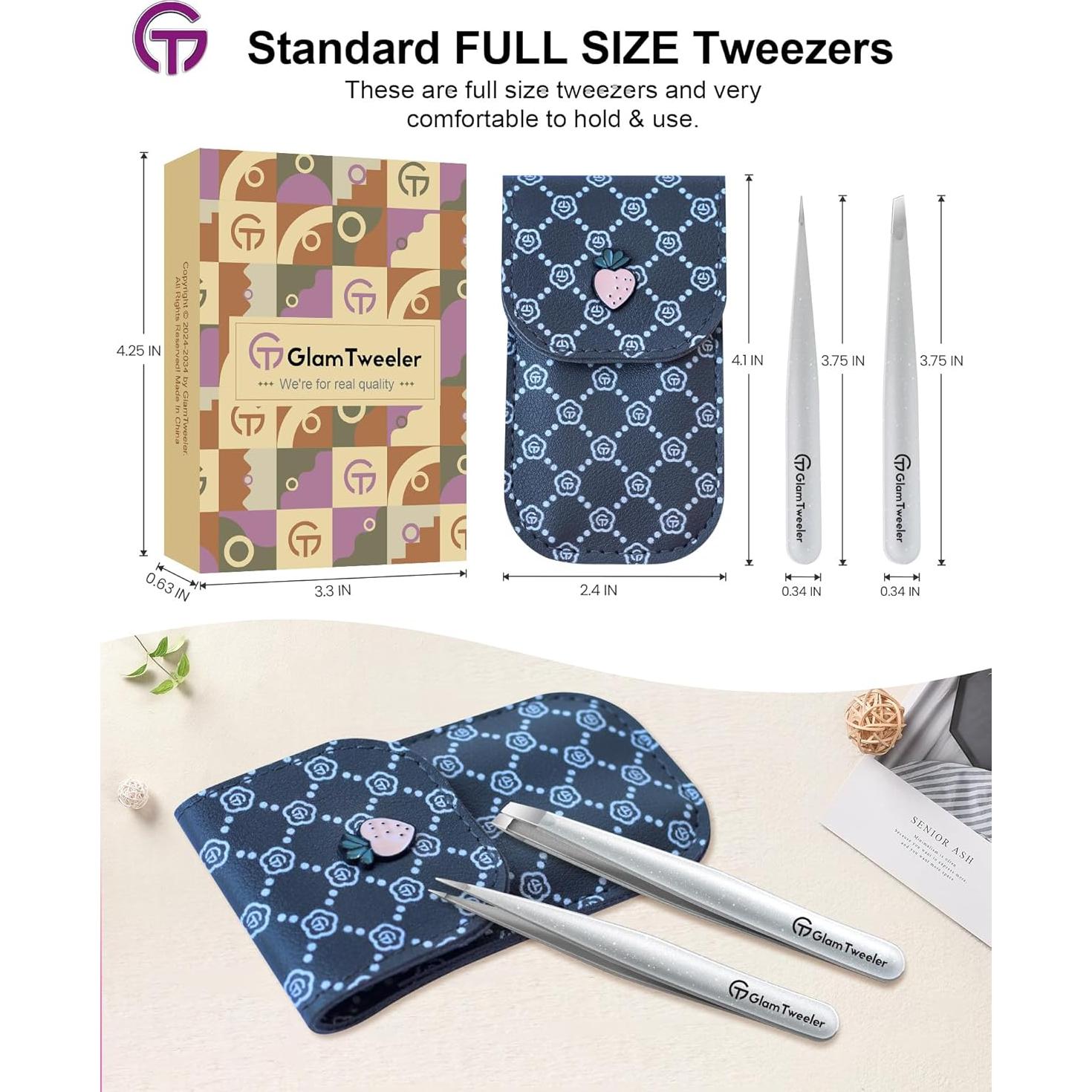 Juego de Pinzas de Precisión GlamTweeler Plata Brillante