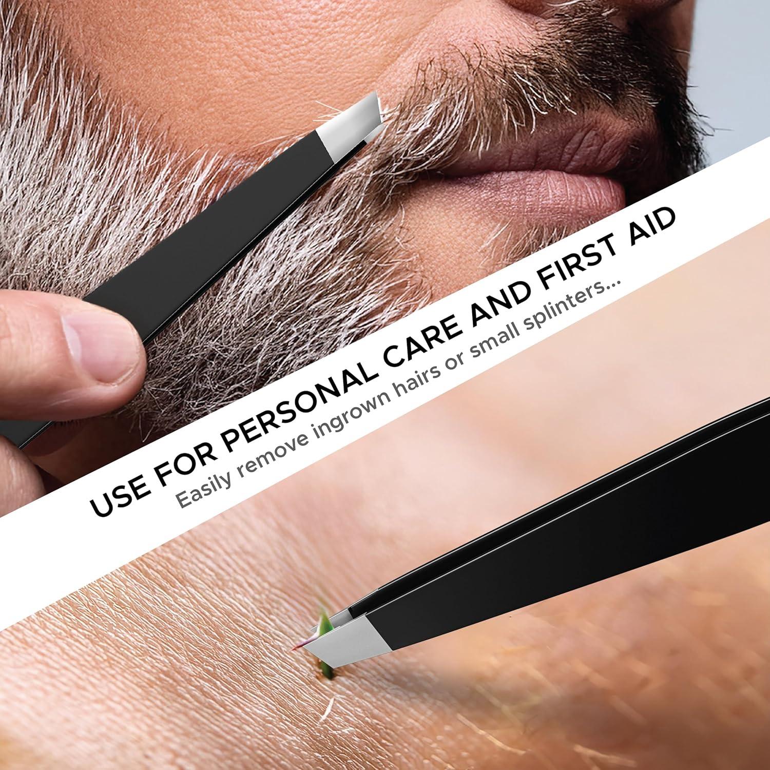 Precision Slant Tip Tweezers – Stainless Steel Forceps for Lab, Crafts, and Fine Handling