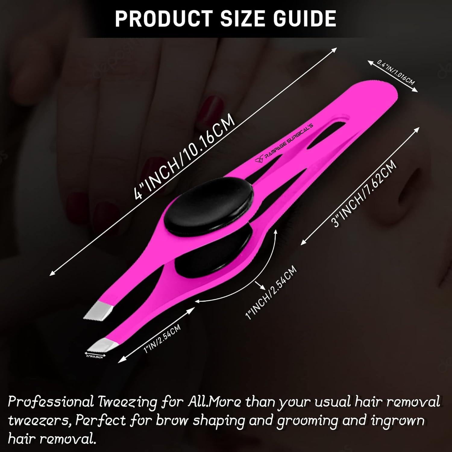 Pinzas de Cejas Profesionales Rampage Surgical Set 2 y 3 Pcs