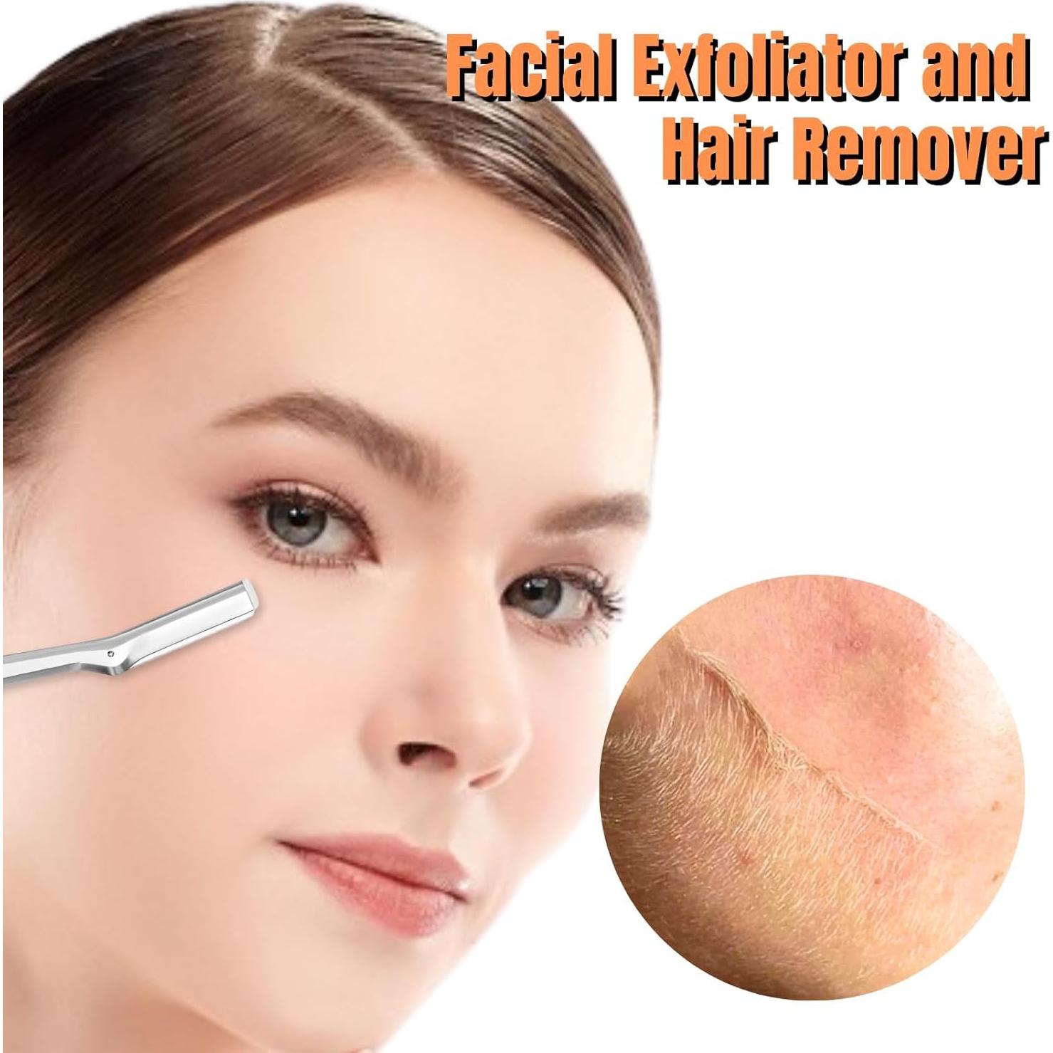 10 Cuchillas de Repuesto Tweezerman para Afeitadora Facial de Acero Inoxidable