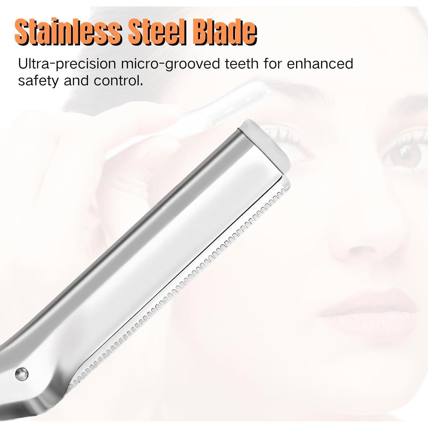 10 Cuchillas de Repuesto Tweezerman para Afeitadora Facial de Acero Inoxidable