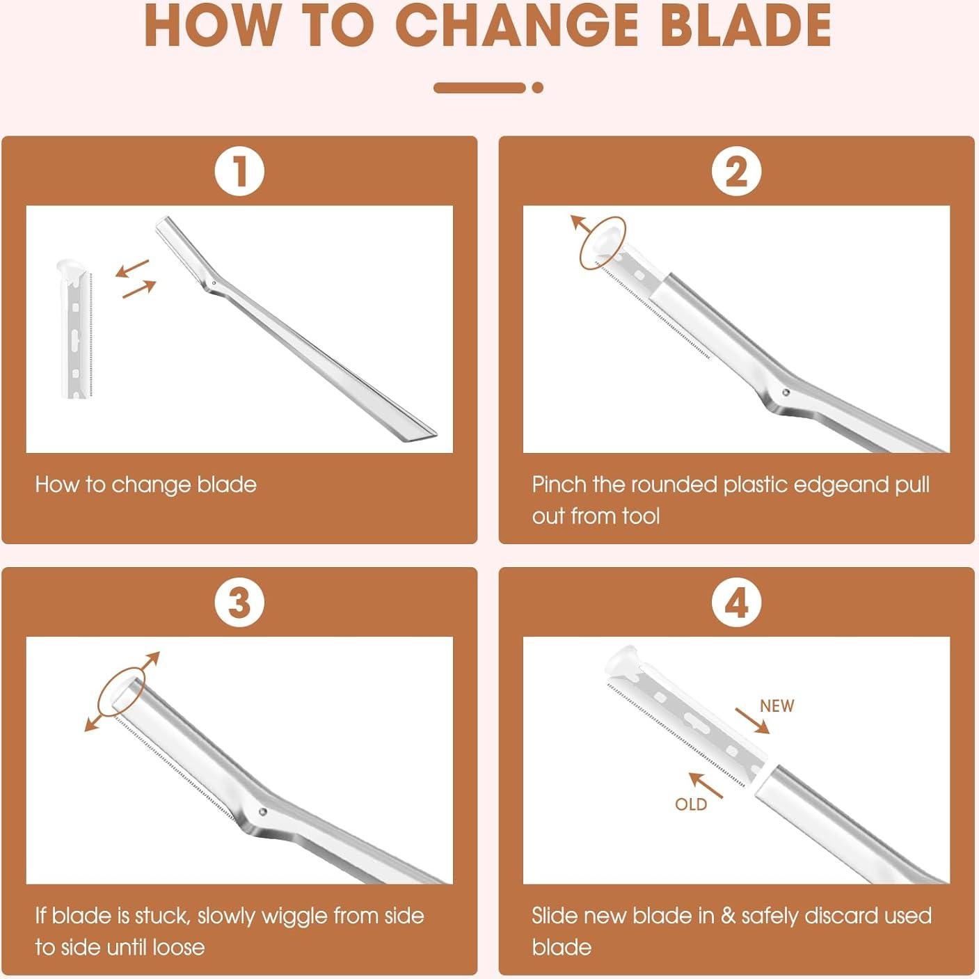 Cuchillas de Repuesto Amrmcy para Rasuradora Facial Tweezerman - 20 Unidades