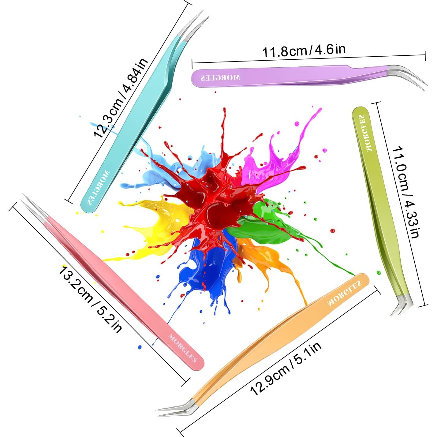 Juego de Pinzas para Extensiones de Pestañas MORGLES 5 Pcs