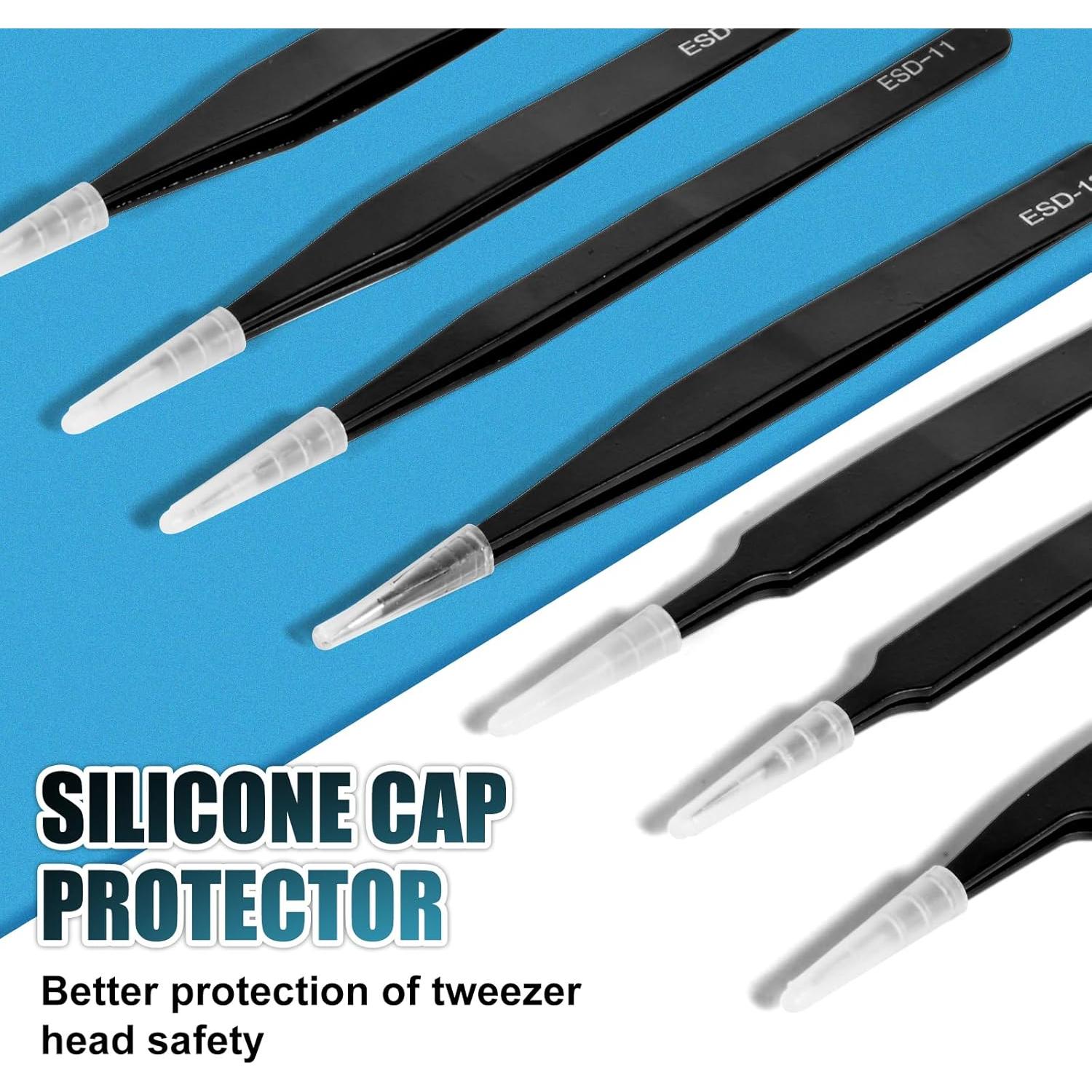 Juego de Pinzas de Precisión ESD XinYunfan 10 Piezas Acero Inoxidable