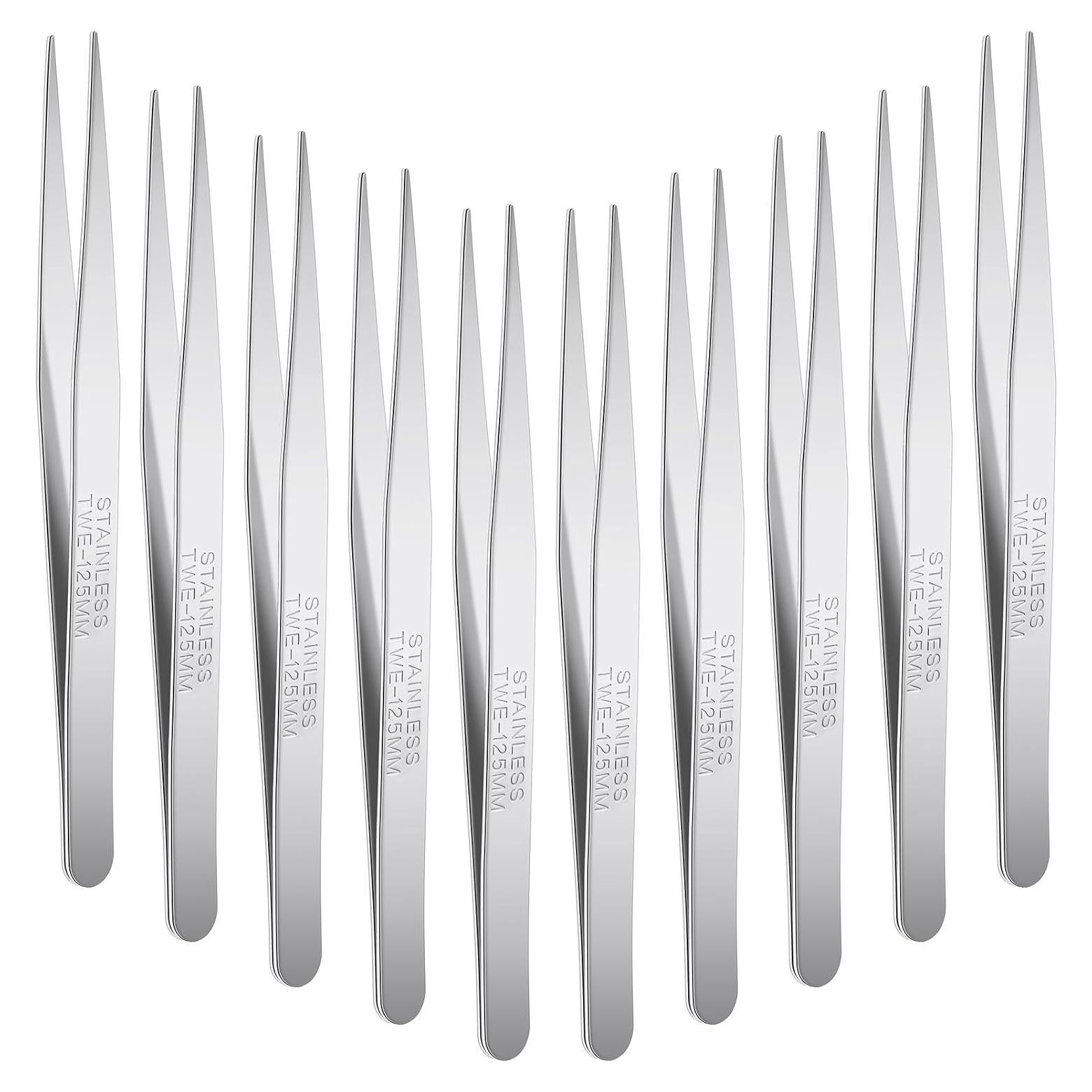 Pinzas de Acero Inoxidable WILLBOND - 10 Pcs 125 mm