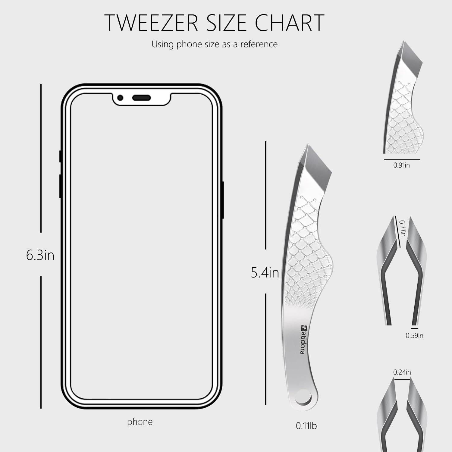 Pinzas de Precisión Batidora para Vello Facial - Acero Inoxidable