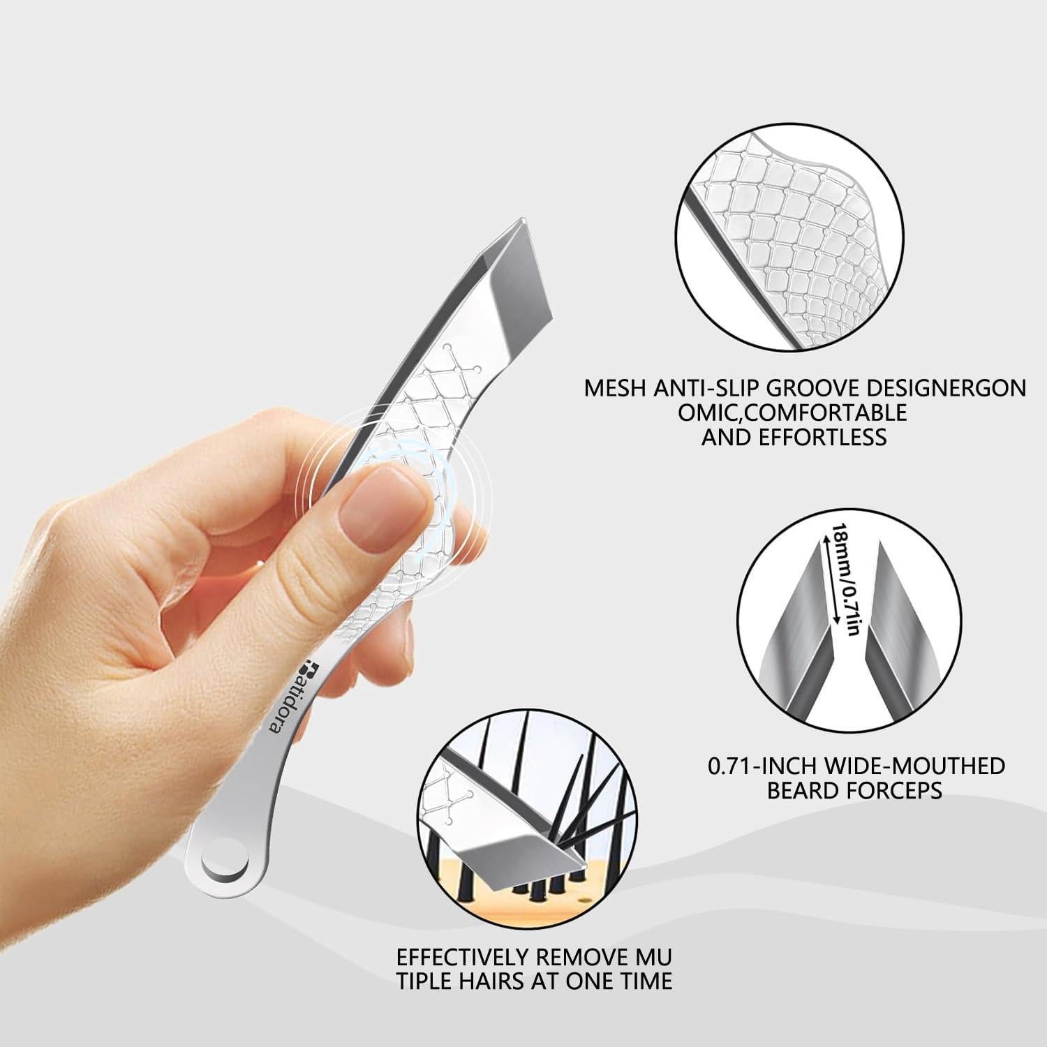 Pinzas de Precisión Batidora para Vello Facial - Acero Inoxidable