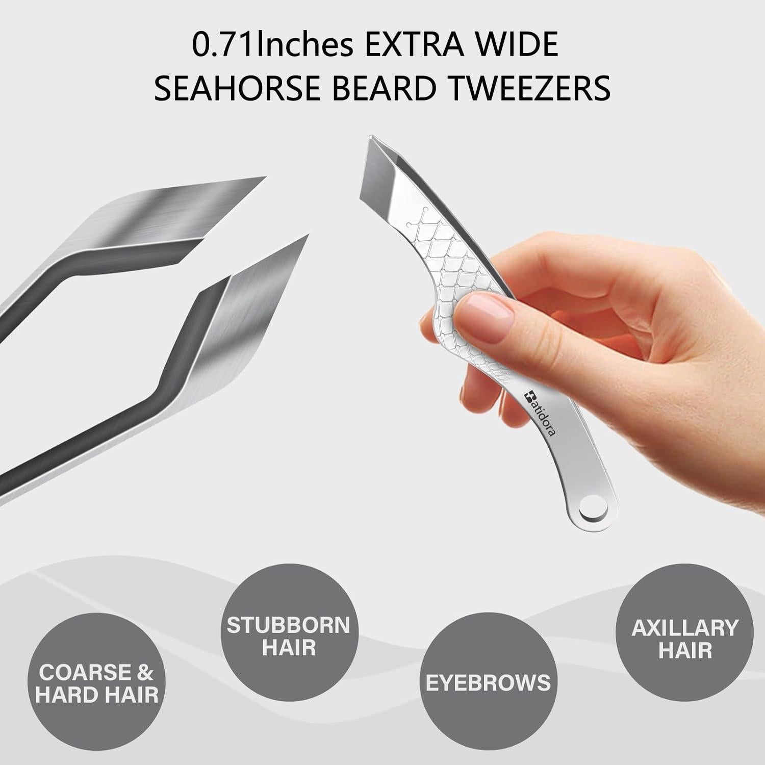 Pinzas de Precisión Batidora para Vello Facial - Acero Inoxidable