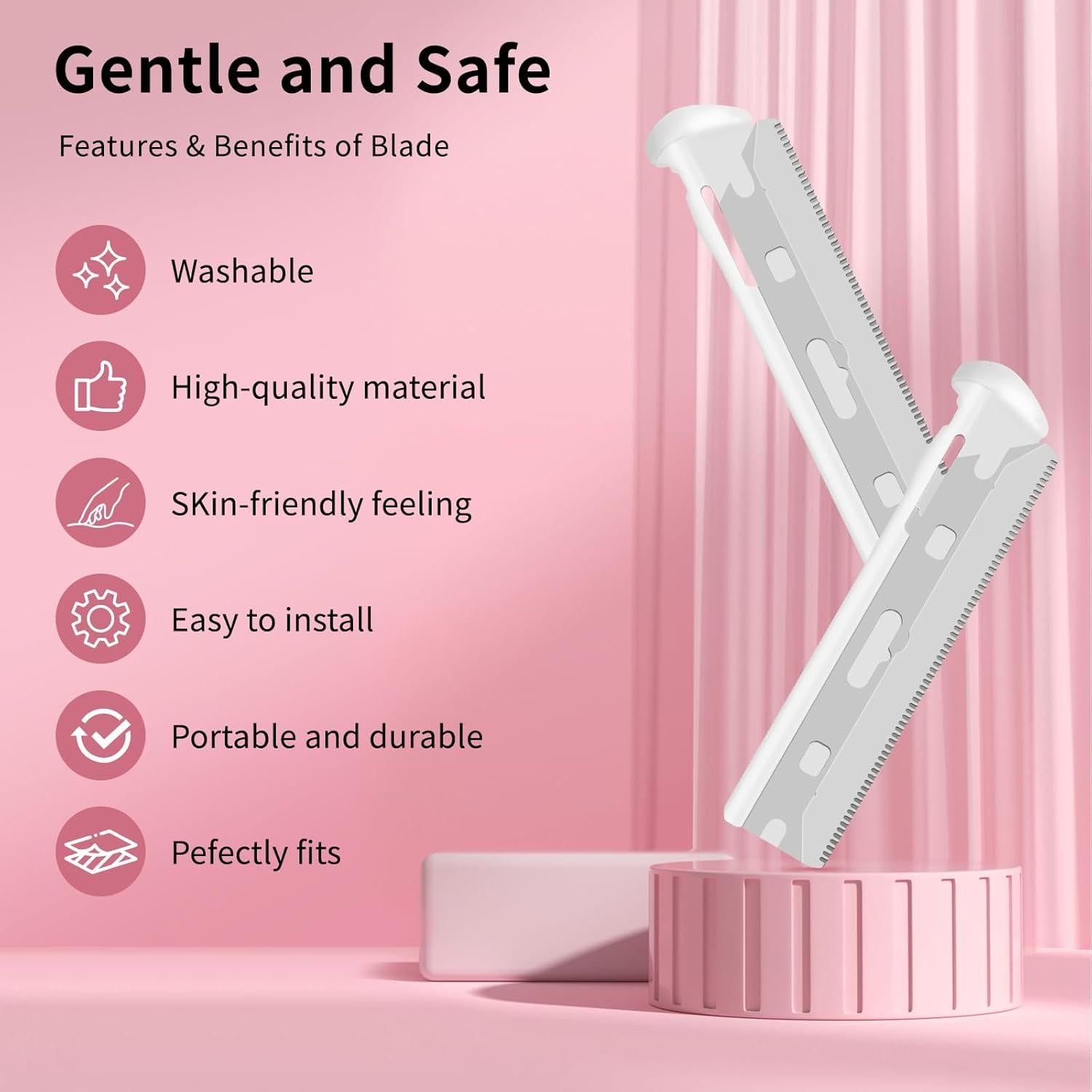 Cuchillas de Repuesto AMILKME para Afeitadora Facial Tweezerman - 20 Unidades