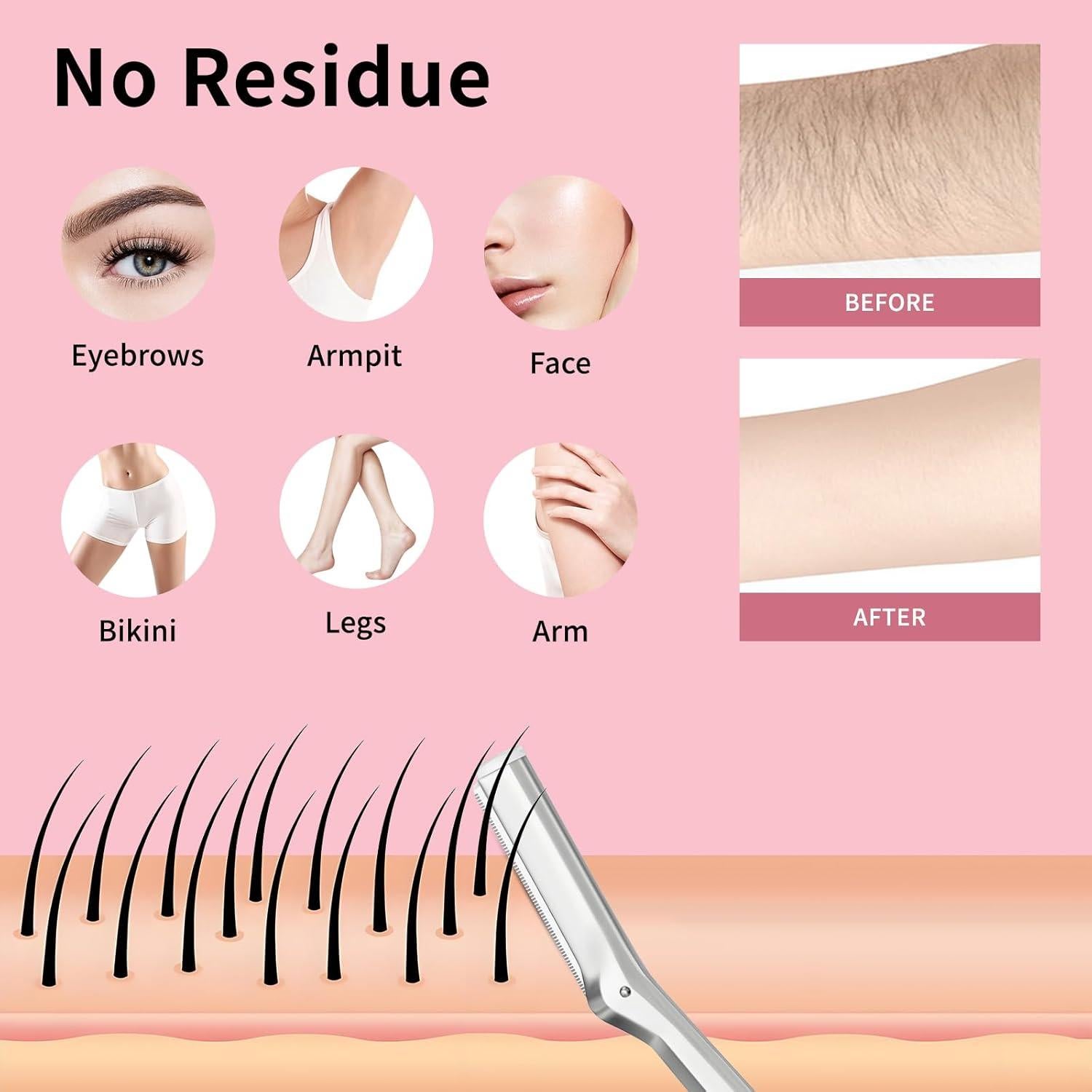 Cuchillas de Repuesto AMILKME para Afeitadora Facial Tweezerman - 20 Unidades