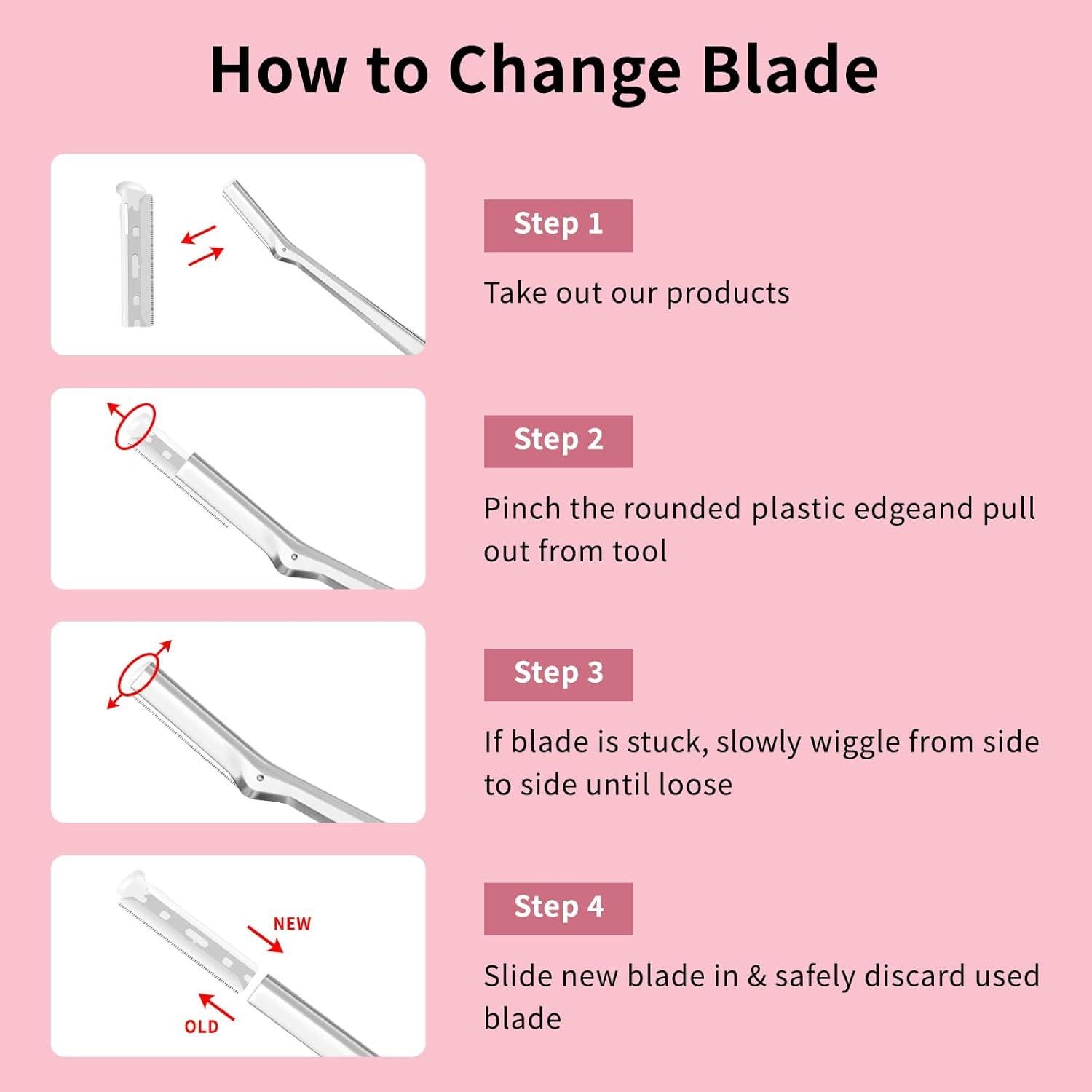 Cuchillas de Repuesto AMILKME para Afeitadora Facial Tweezerman - 20 Unidades