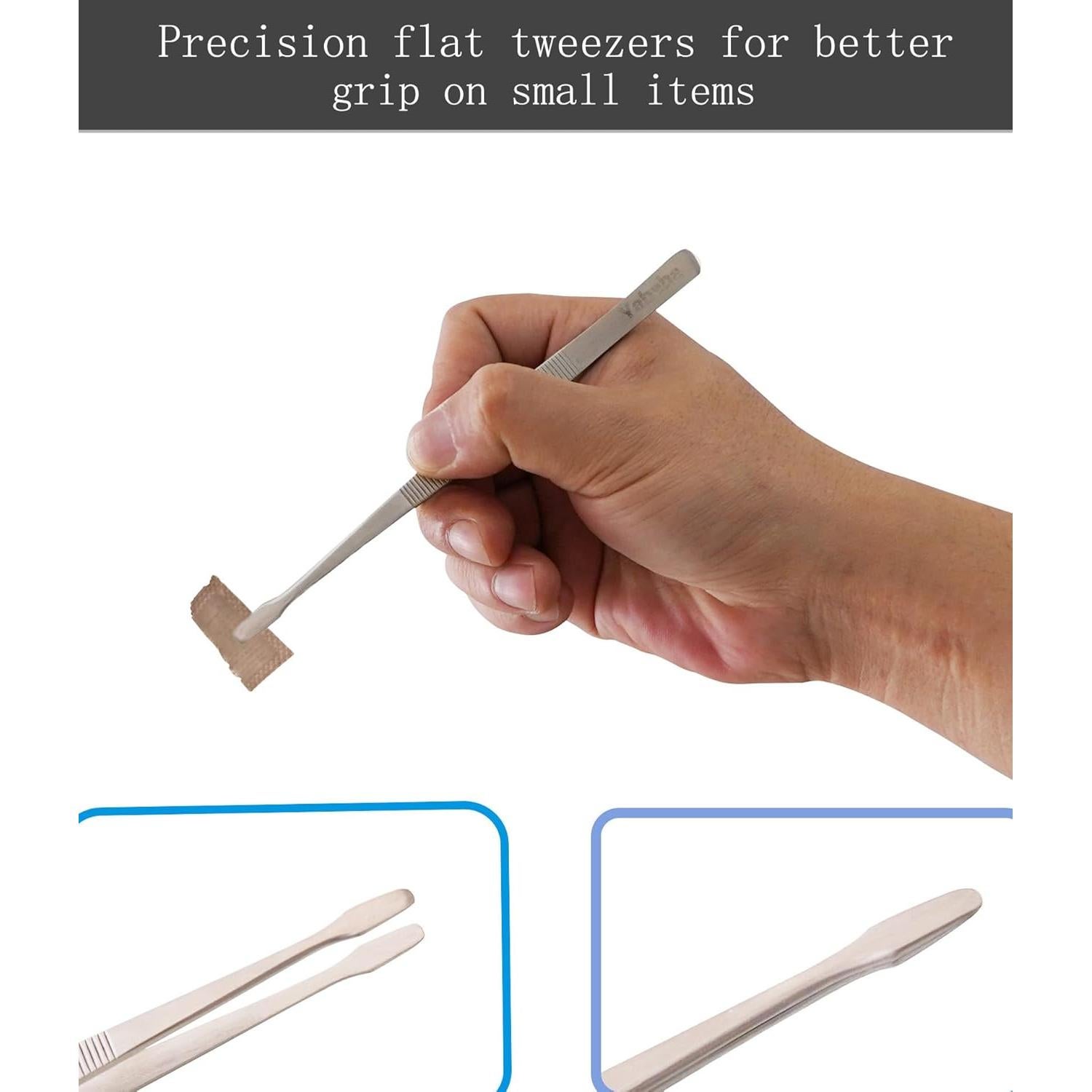 Juego de 5 Pinzas de Precisión Grteark - Acero Inoxidable