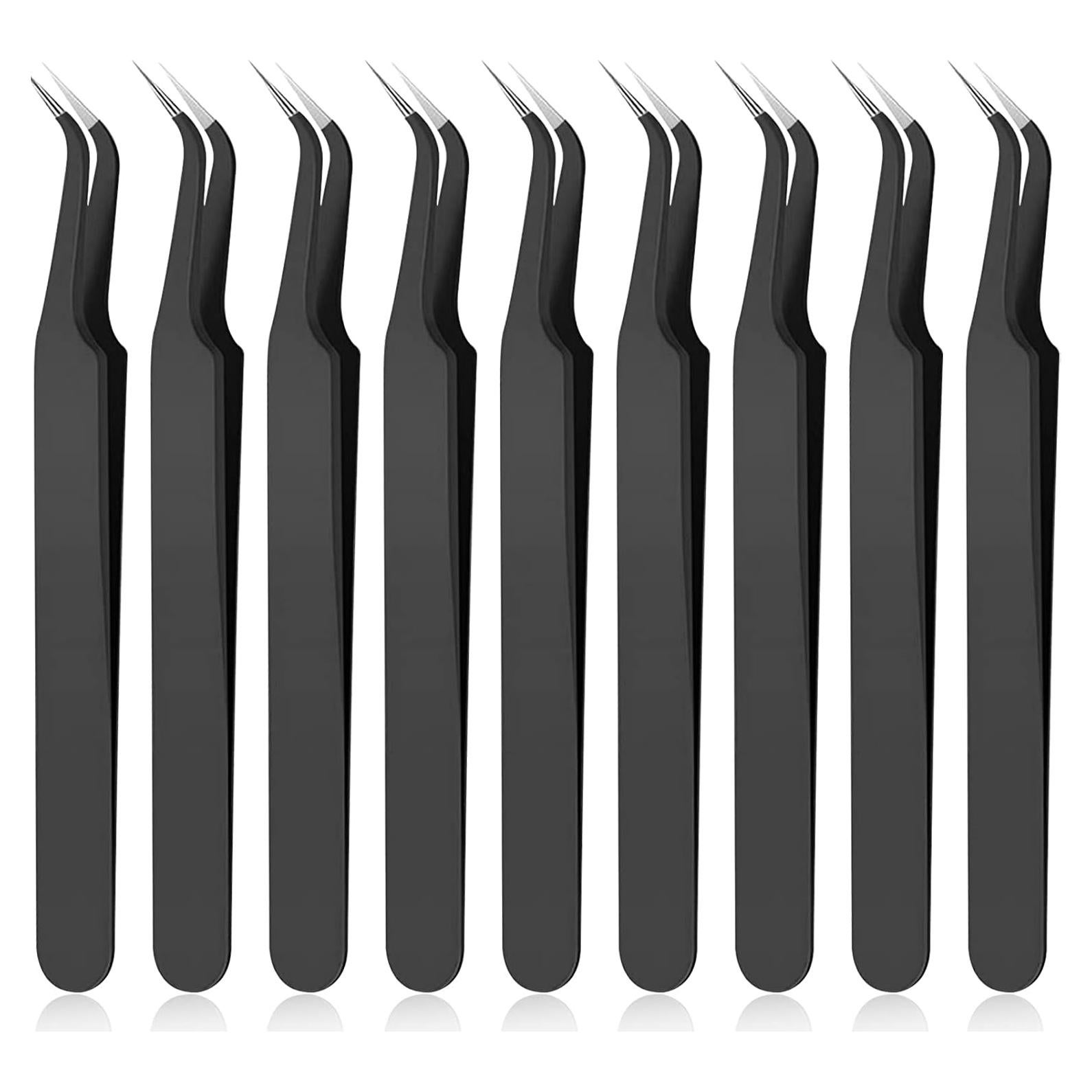 Pinzas de Punta Curvada Honoson 9 Piezas Acero Inoxidable