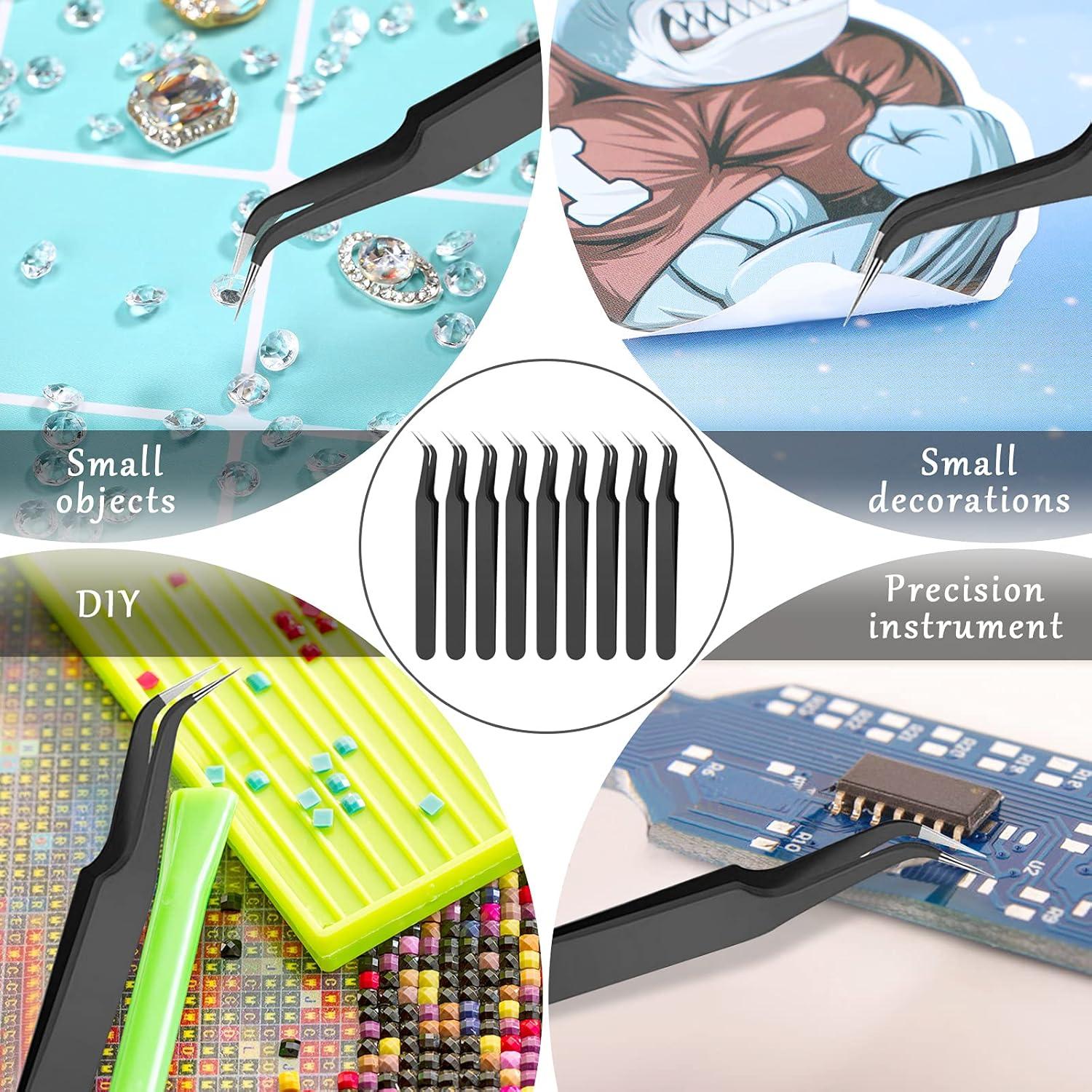 Pinzas de Punta Curvada Honoson 9 Piezas Acero Inoxidable