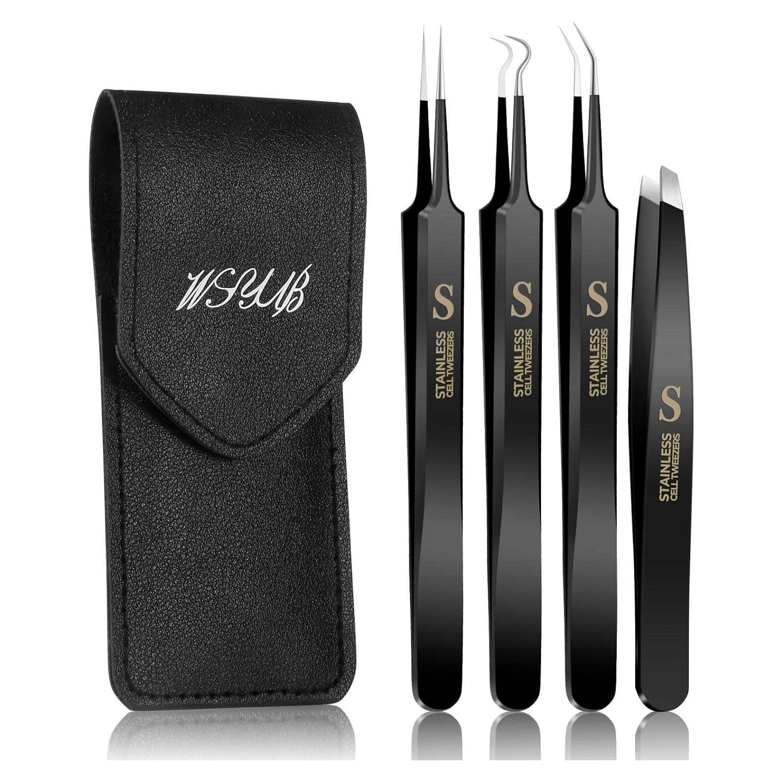 WSYUB Set de Pinzas Profesionales de Acero Inoxidable 4 en 1