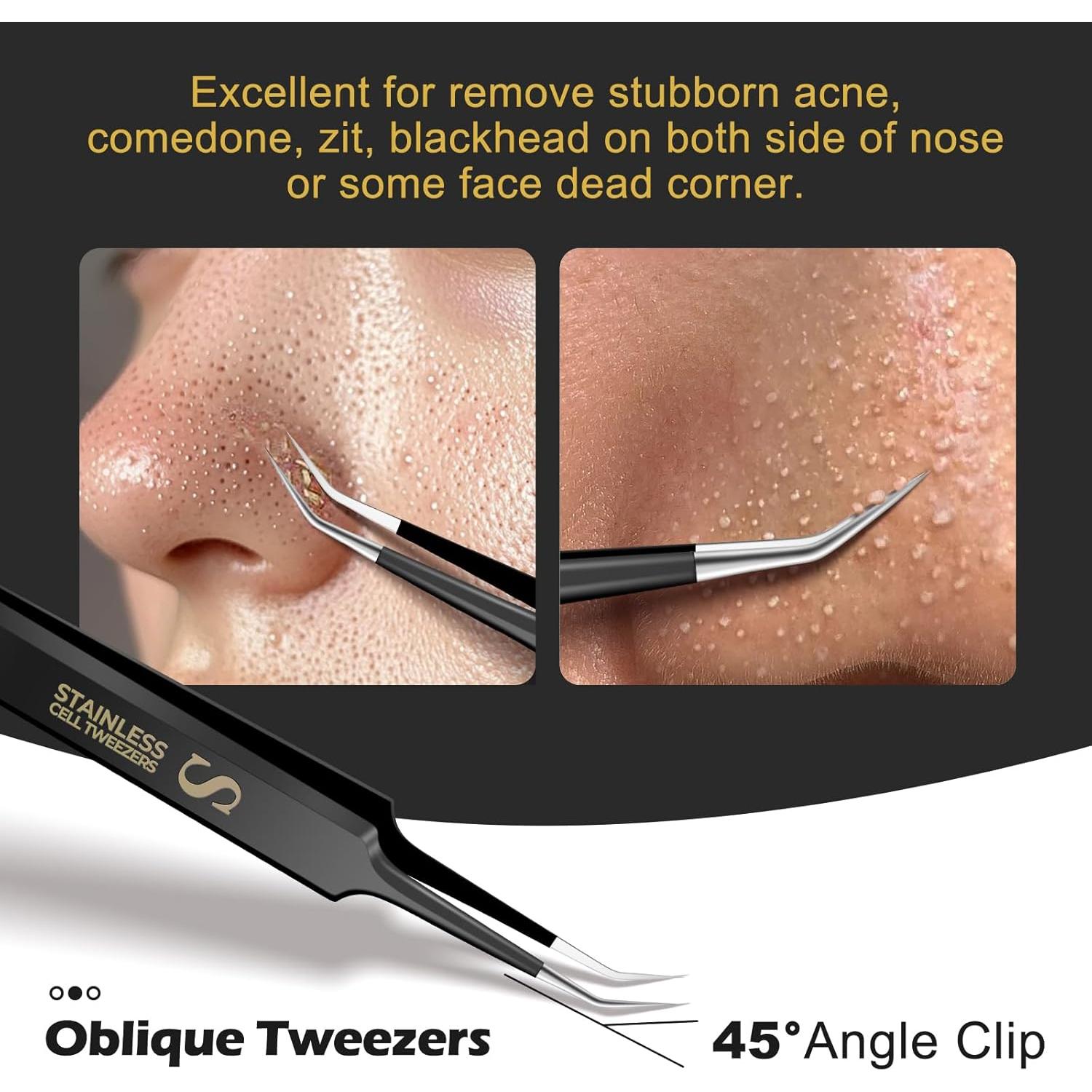 WSYUB Set de Pinzas Profesionales de Acero Inoxidable 4 en 1