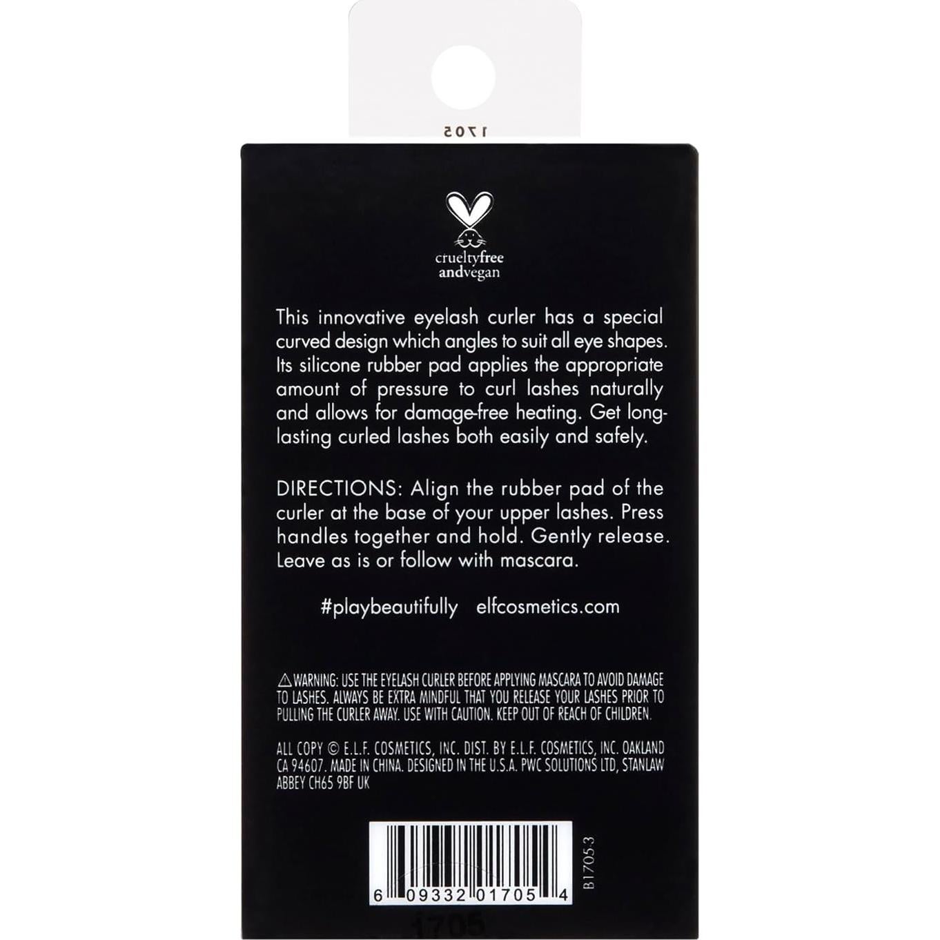 Rizador de Pestañas e.l.f. Vegano y Libre de Crueldad 7.6x14cm