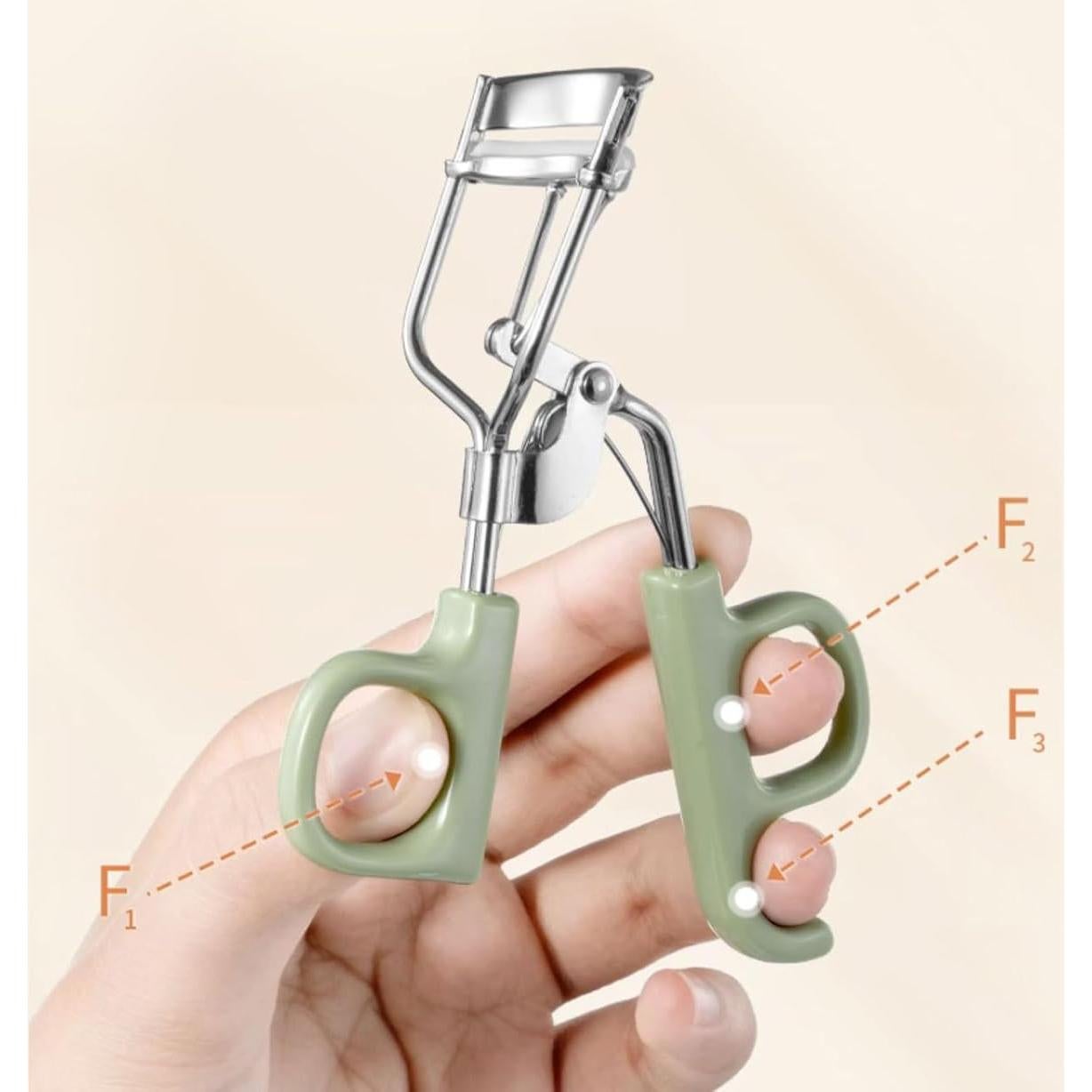 Rizador de Pestañas ChrisNeo Verde Claro con Almohadillas Extra