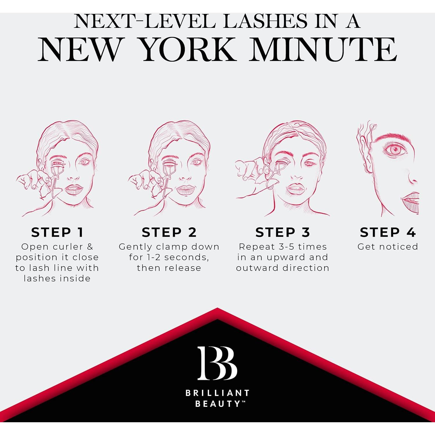 Rizador de Pestañas Brilliant Beauty con Bolsa de Satén - Rojo