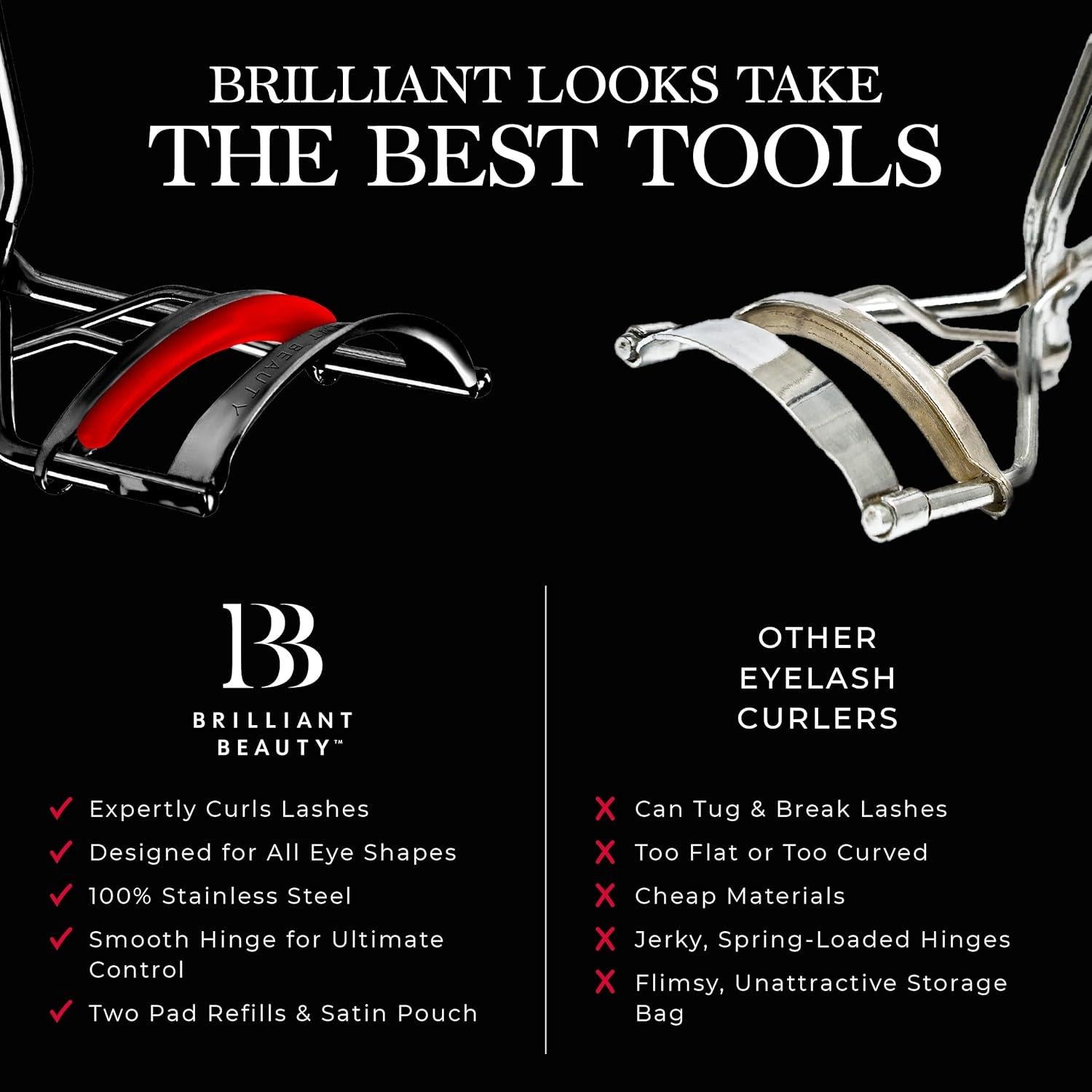 Rizador de Pestañas Brilliant Beauty con Bolsa de Satén - Rojo