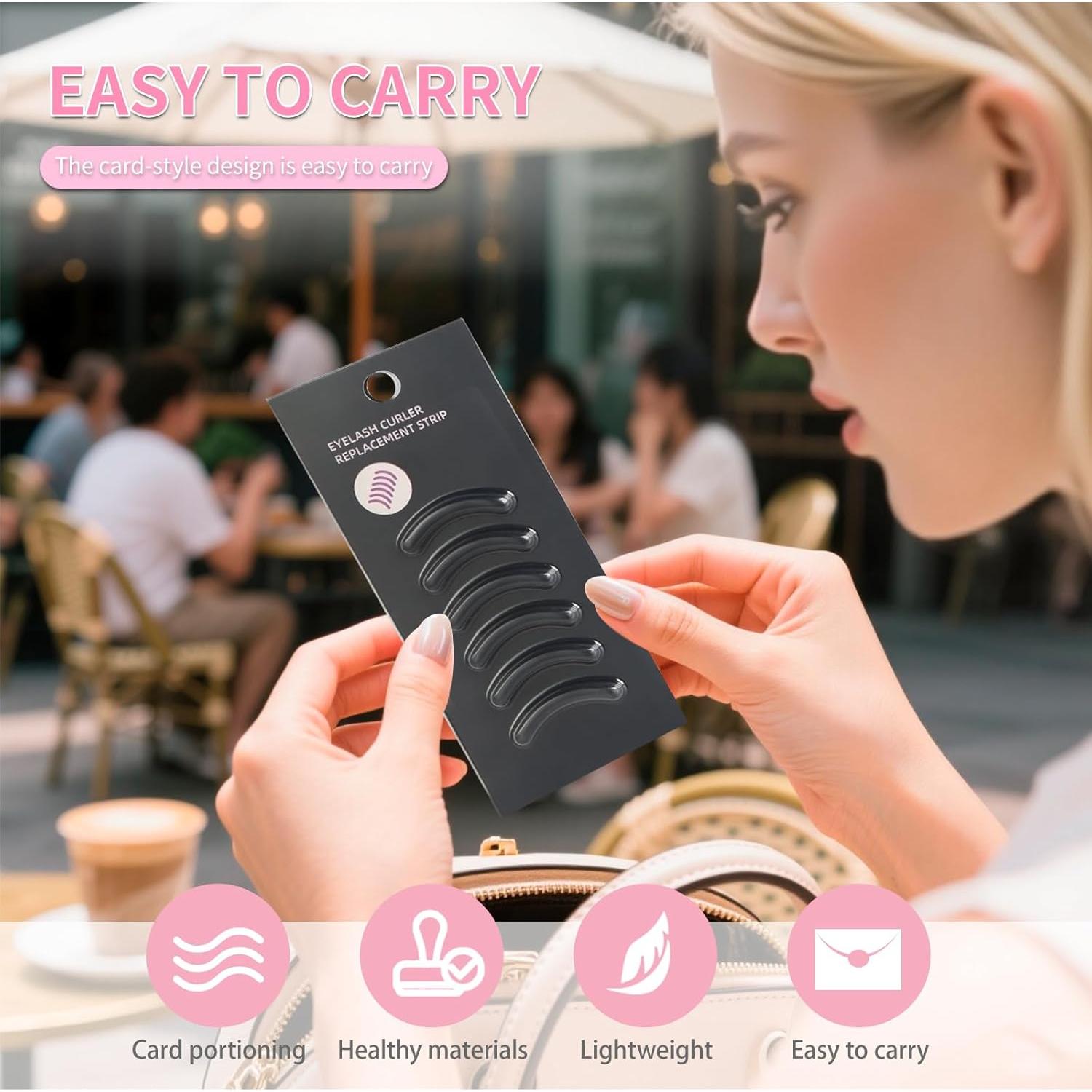 Recargas de Rizador de Pestañas UXIETIN 6PCS Silicona Negra