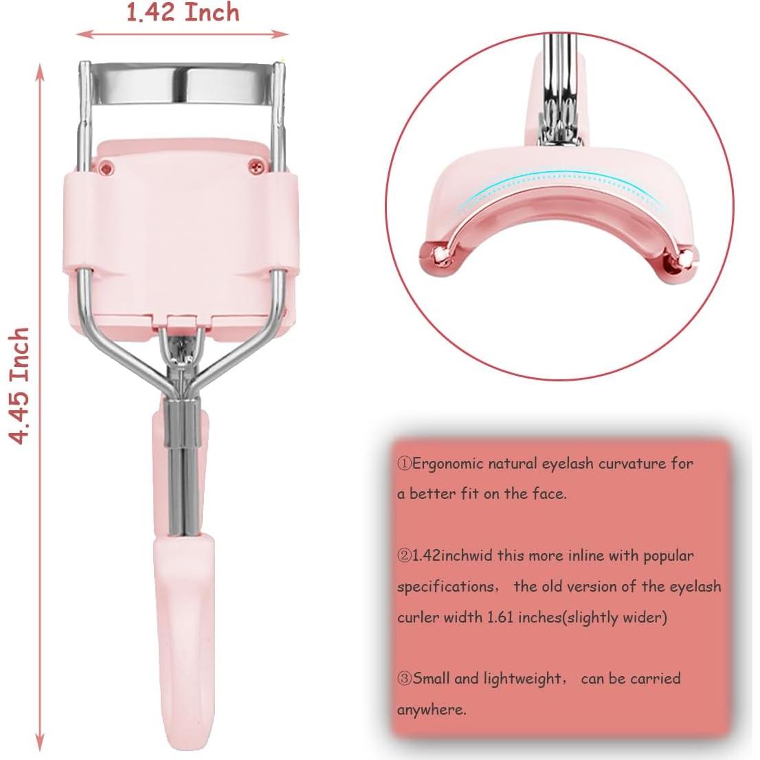 Rizador de Pestañas Eléctrico YOBEYI Rosa, Calentado, 3 Temperaturas