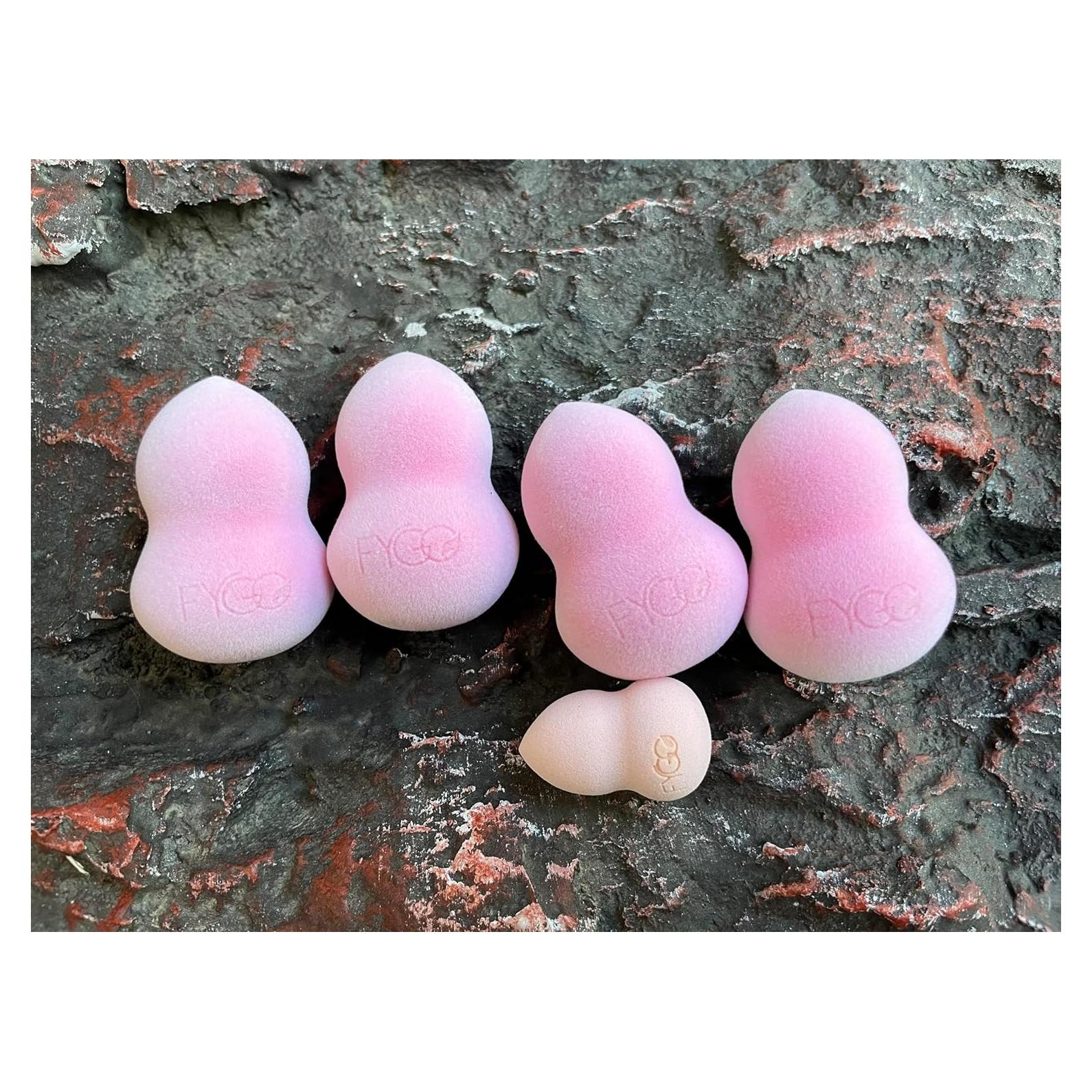 Esponjas de Maquillaje FYGO 4+1 Rosa Sukara 5.8x4cm