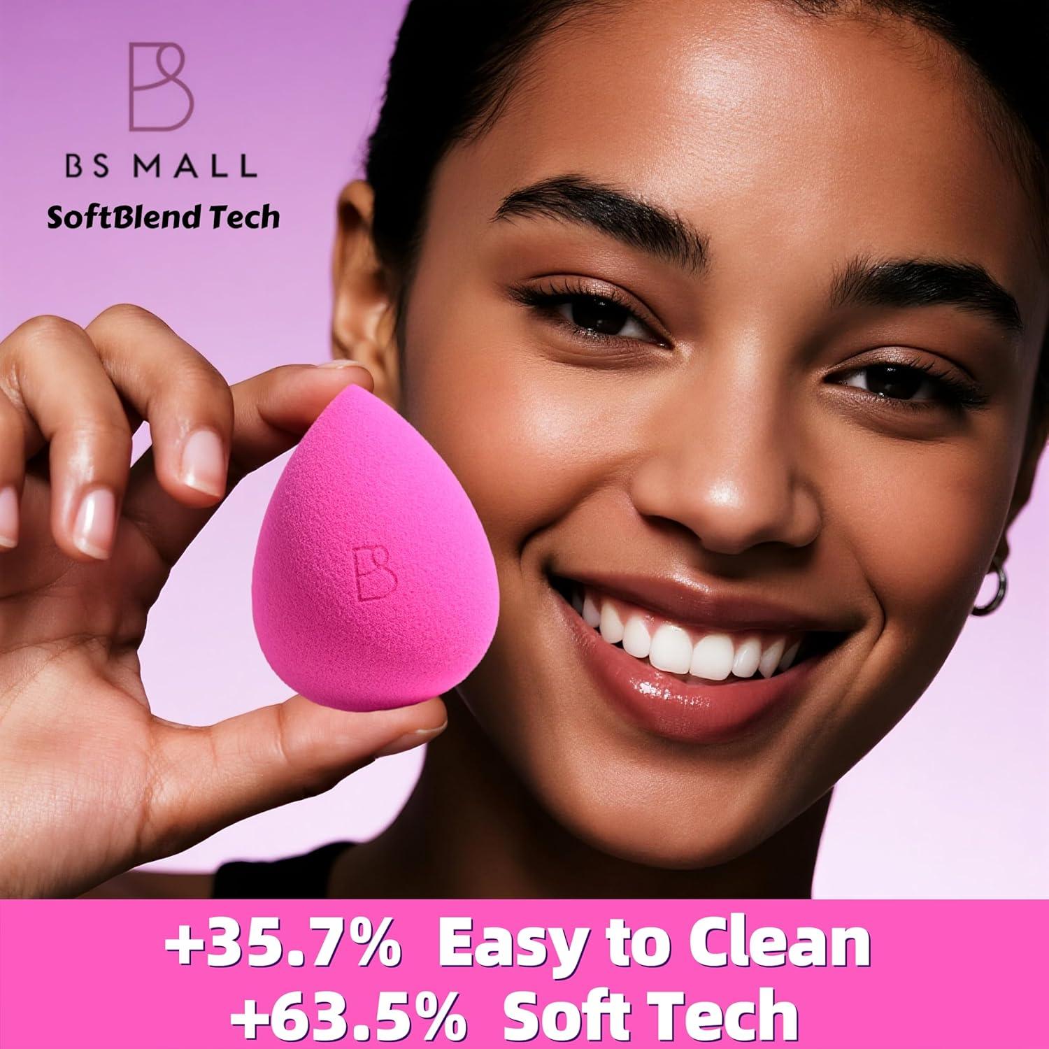 Set de Esponjas de Maquillaje BS-MALL V3.0 XL + Bolsa Rosa