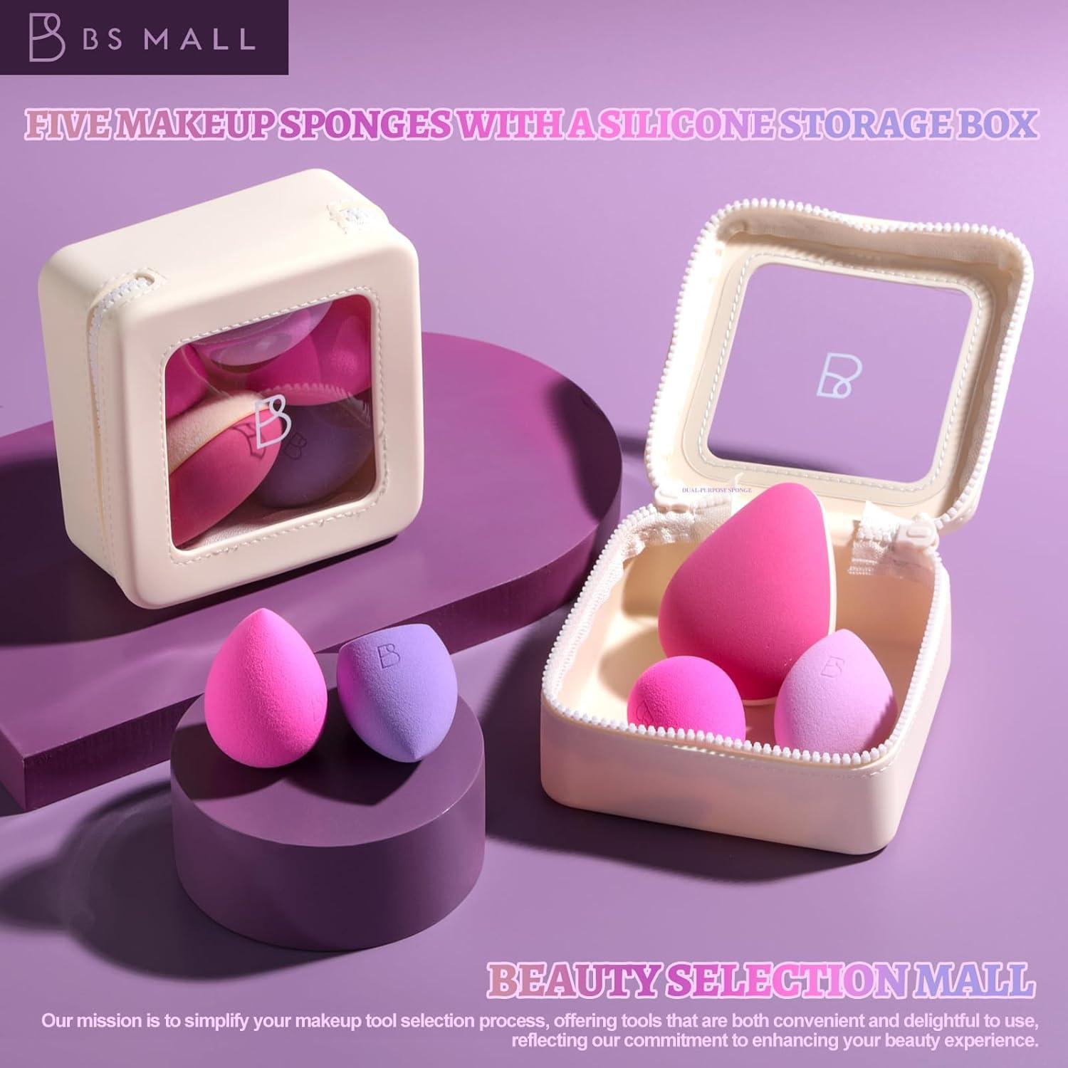 Set de Esponjas de Maquillaje BS-MALL V3.0 XL + Bolsa Rosa