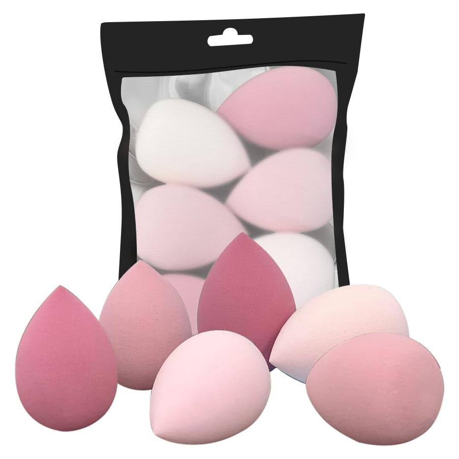 Juego de 6 Esponjas de Maquillaje Rosa 1stmall - Sin Látex