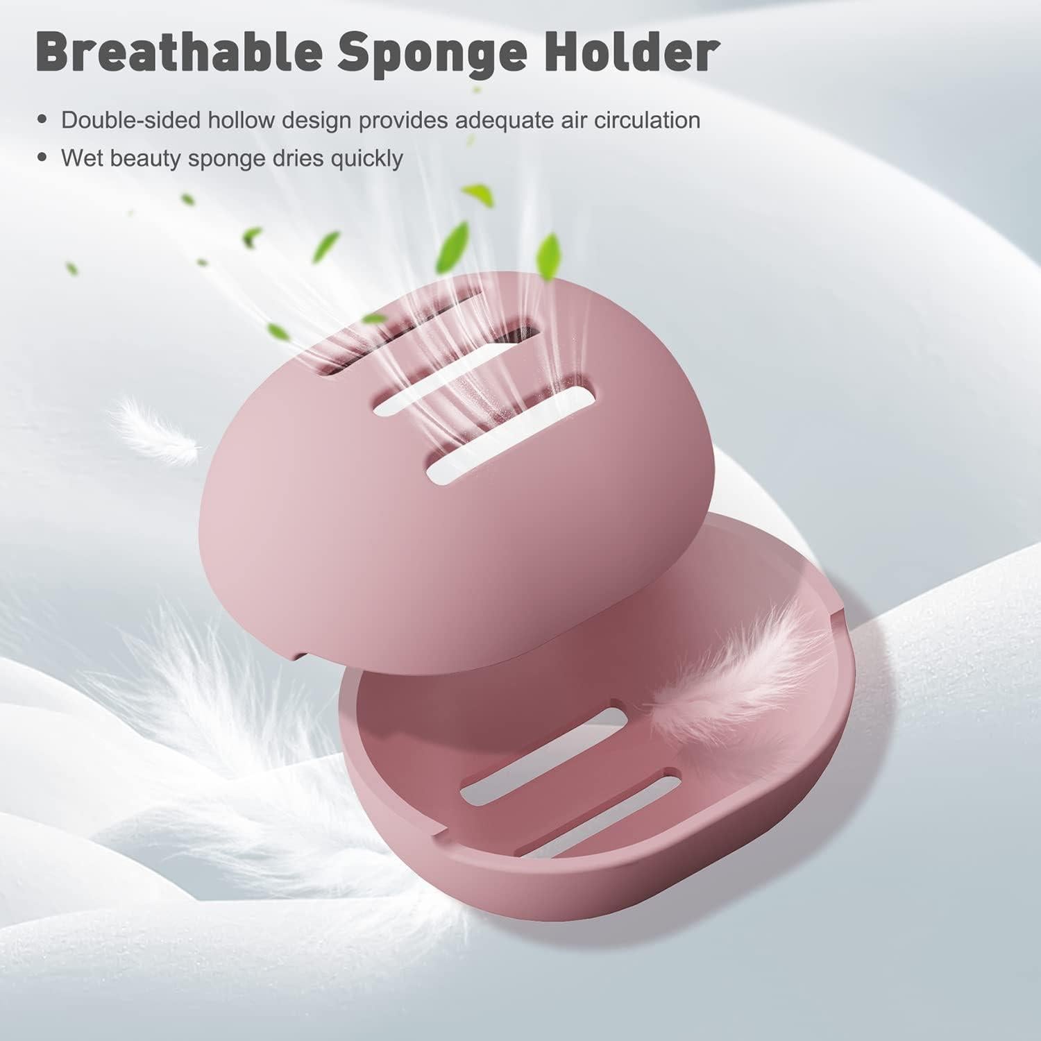 Esponja de Maquillaje BEZOX Rosa con Estuche Silicona 40g