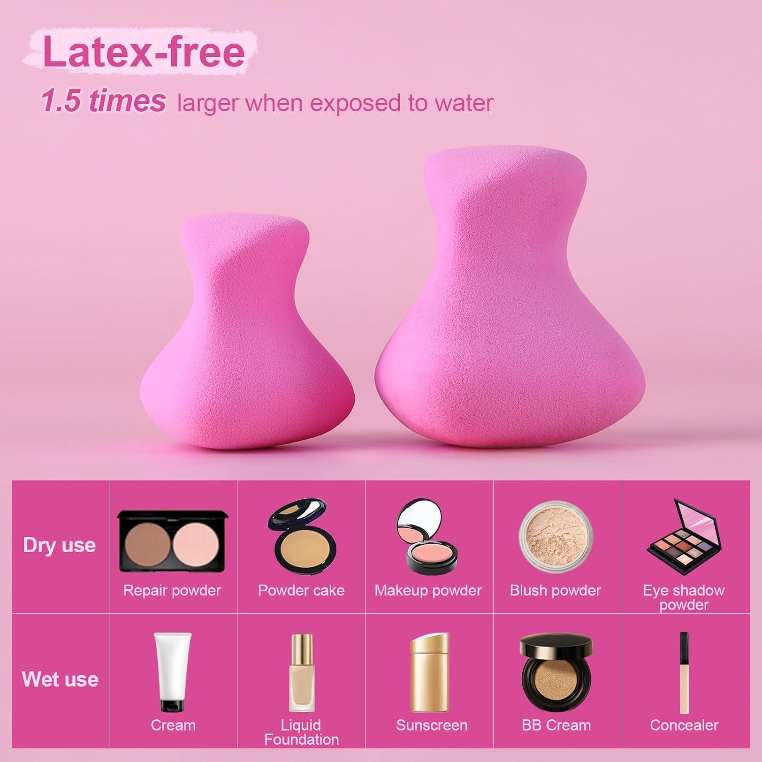 Esponjas de Maquillaje Hipoalergénicas BeautyFactor 4 Pack Rosa