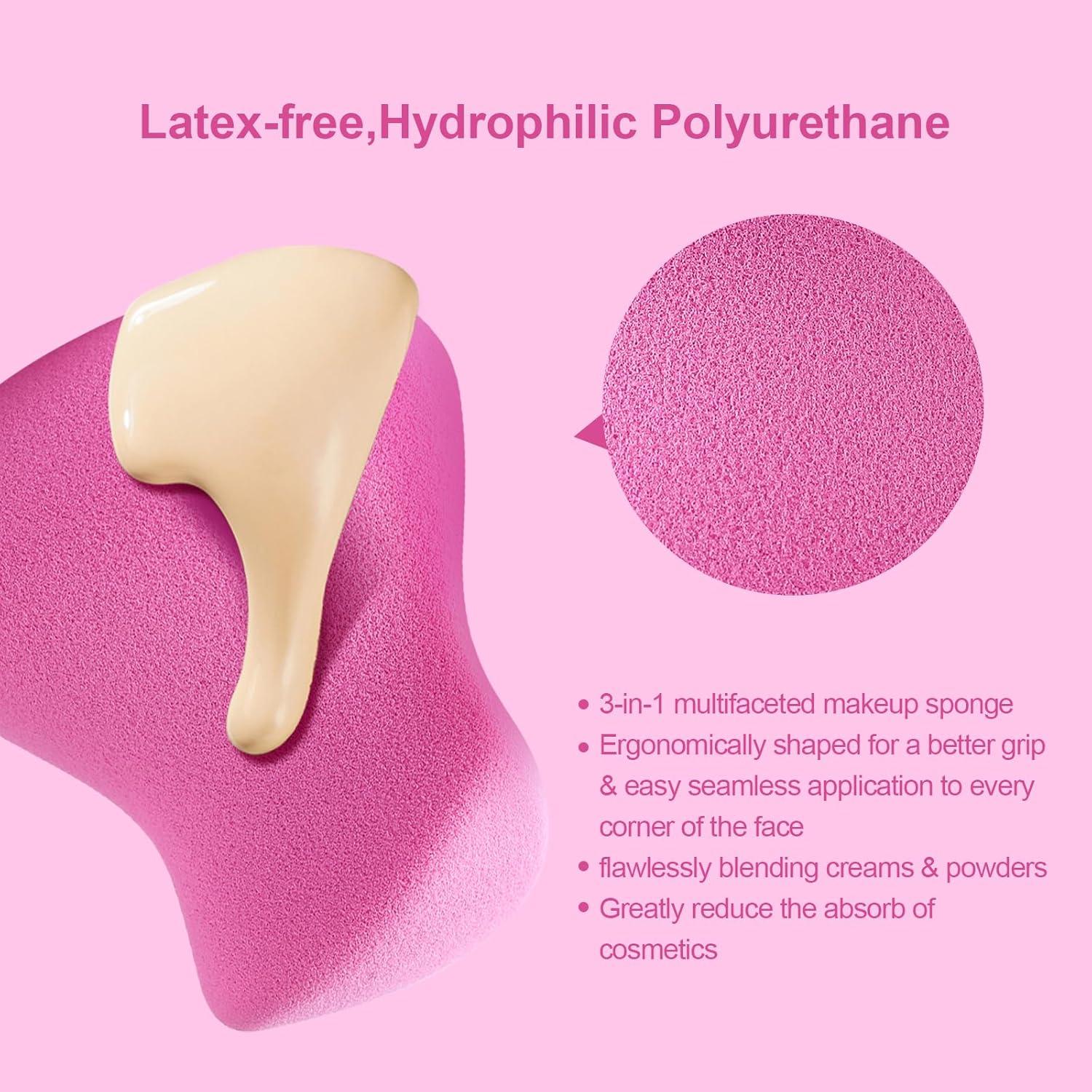 Esponjas de Maquillaje Hipoalergénicas BeautyFactor 4 Pack Rosa