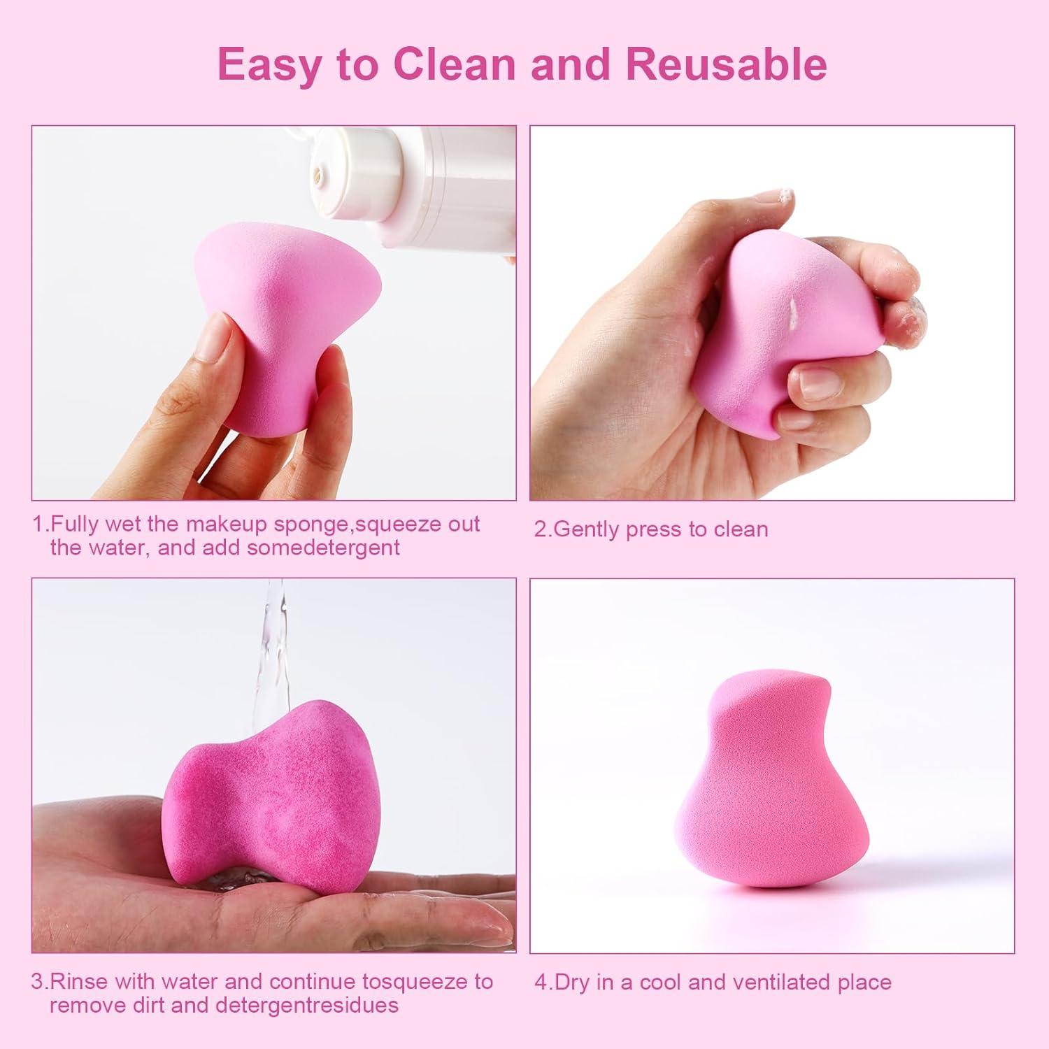 Esponjas de Maquillaje Hipoalergénicas BeautyFactor 4 Pack Rosa