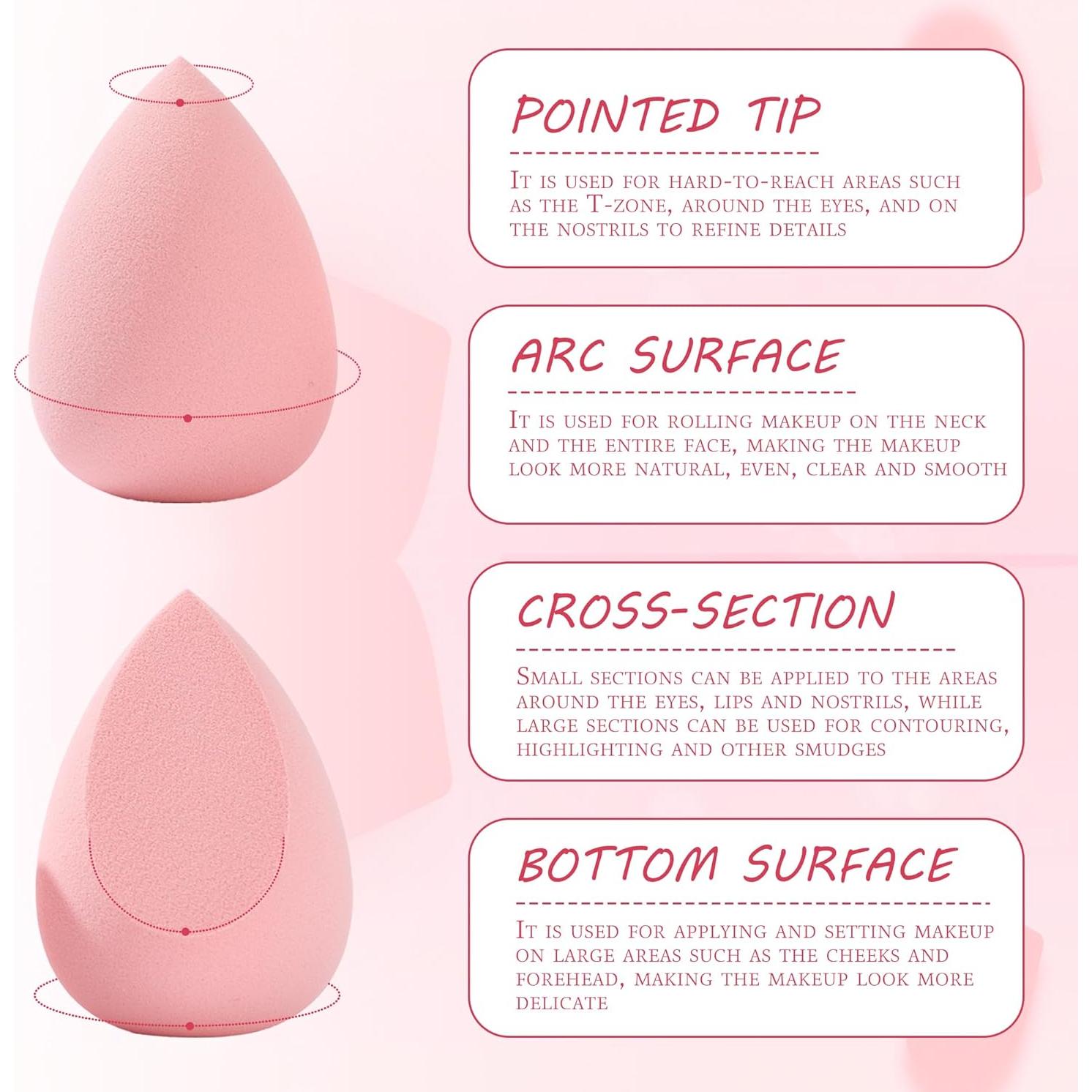 Juego de 6 Esponjas de Maquillaje Blossique Ultra Suaves