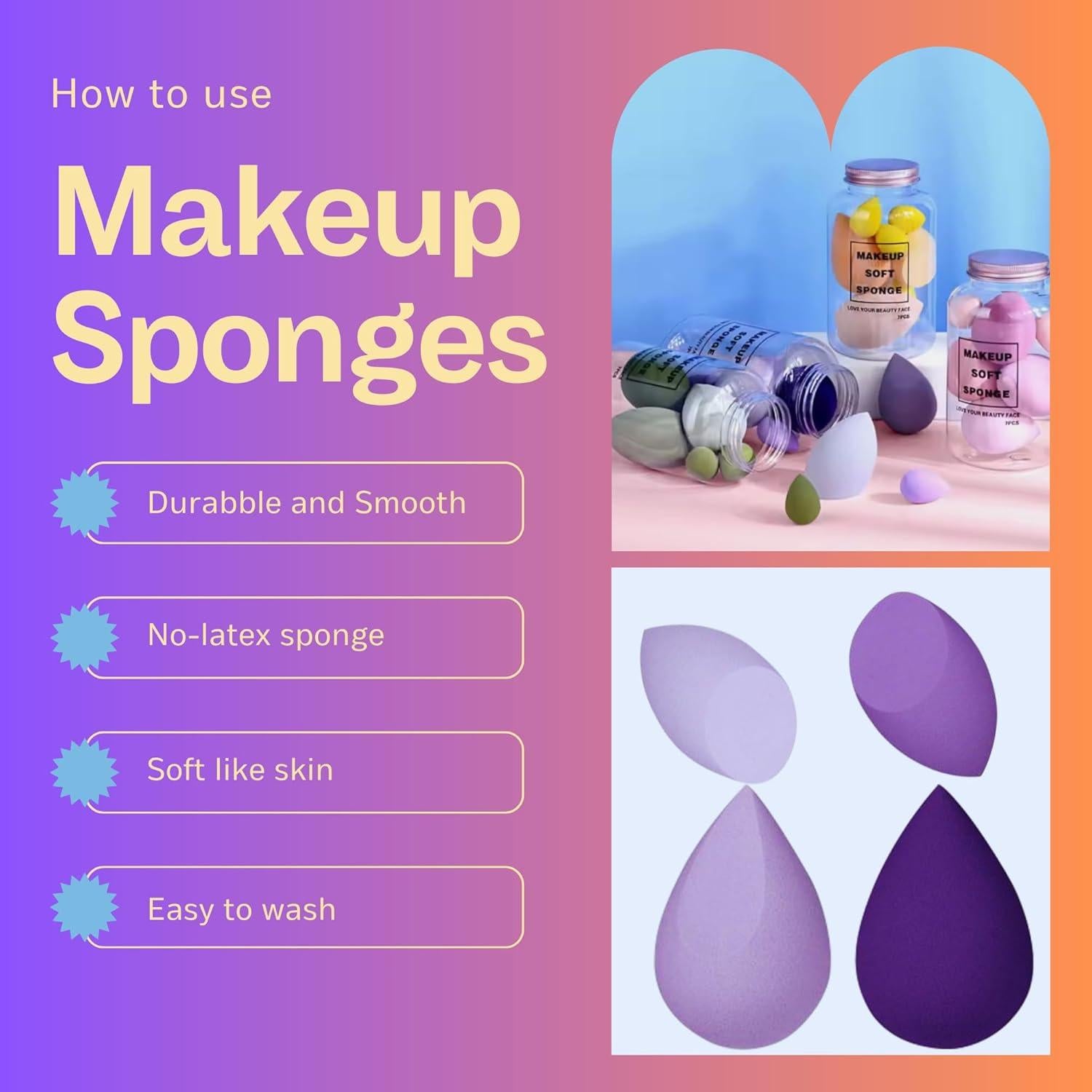 Set de 7 Esponjas de Belleza B&R MALL - 4 Grandes y 3 Mini