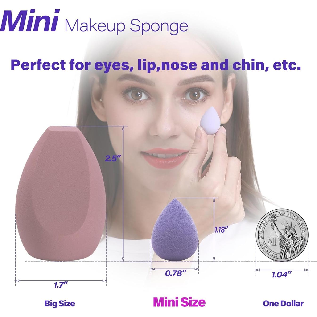 Set de Esponjas de Maquillaje Mini QZBM 6 Pcs Libre de Látex