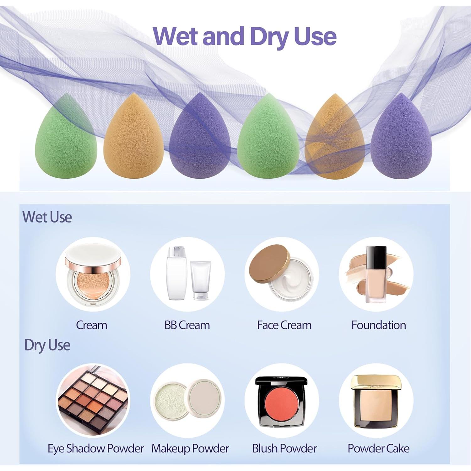 Set de Esponjas de Maquillaje Mini QZBM 6 Pcs Libre de Látex