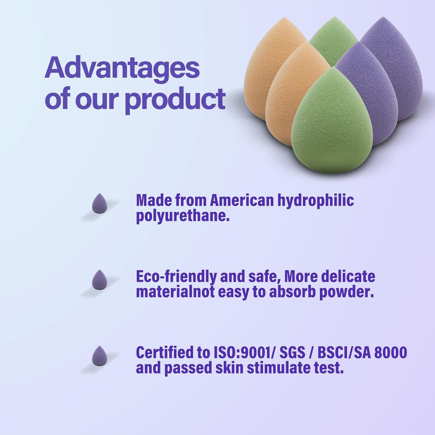 Set de Esponjas de Maquillaje Mini QZBM 6 Pcs Libre de Látex