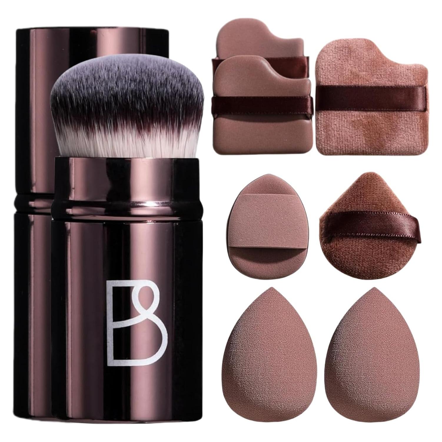 Conjunto de Esponjas de Maquillaje BS-MALL 8 Pcs con Brocha Kabuki