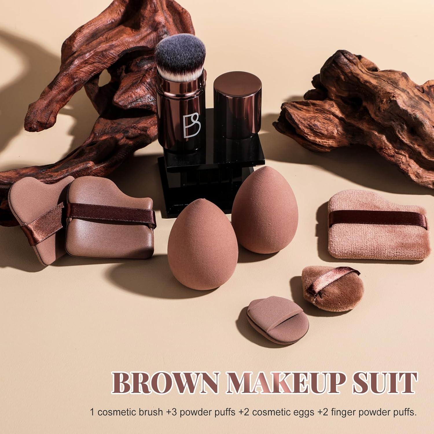 Conjunto de Esponjas de Maquillaje BS-MALL 8 Pcs con Brocha Kabuki