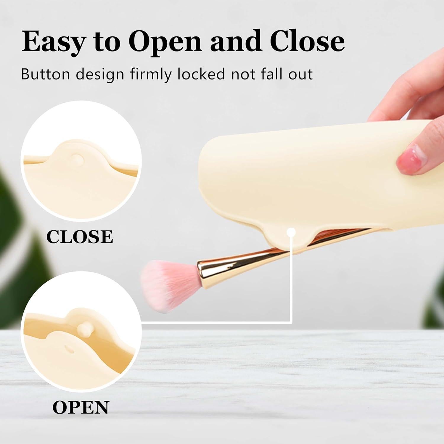 Soporte de Brochas de Maquillaje Bpluma Blanco 24.6x6.6cm