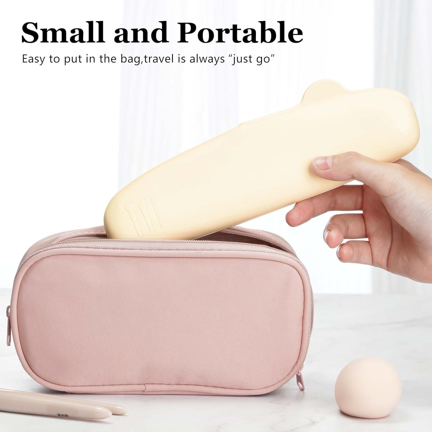 Soporte de Brochas de Maquillaje Bpluma Blanco 24.6x6.6cm