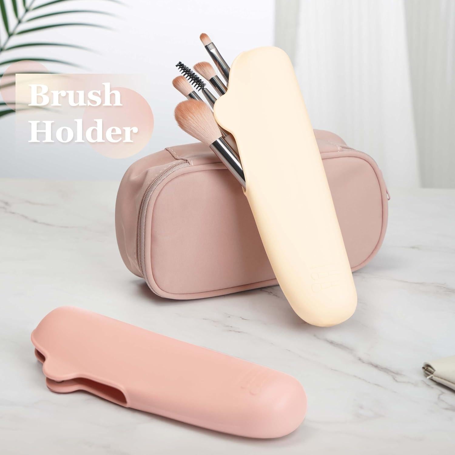 Soporte de Brochas de Maquillaje Bpluma Blanco 24.6x6.6cm